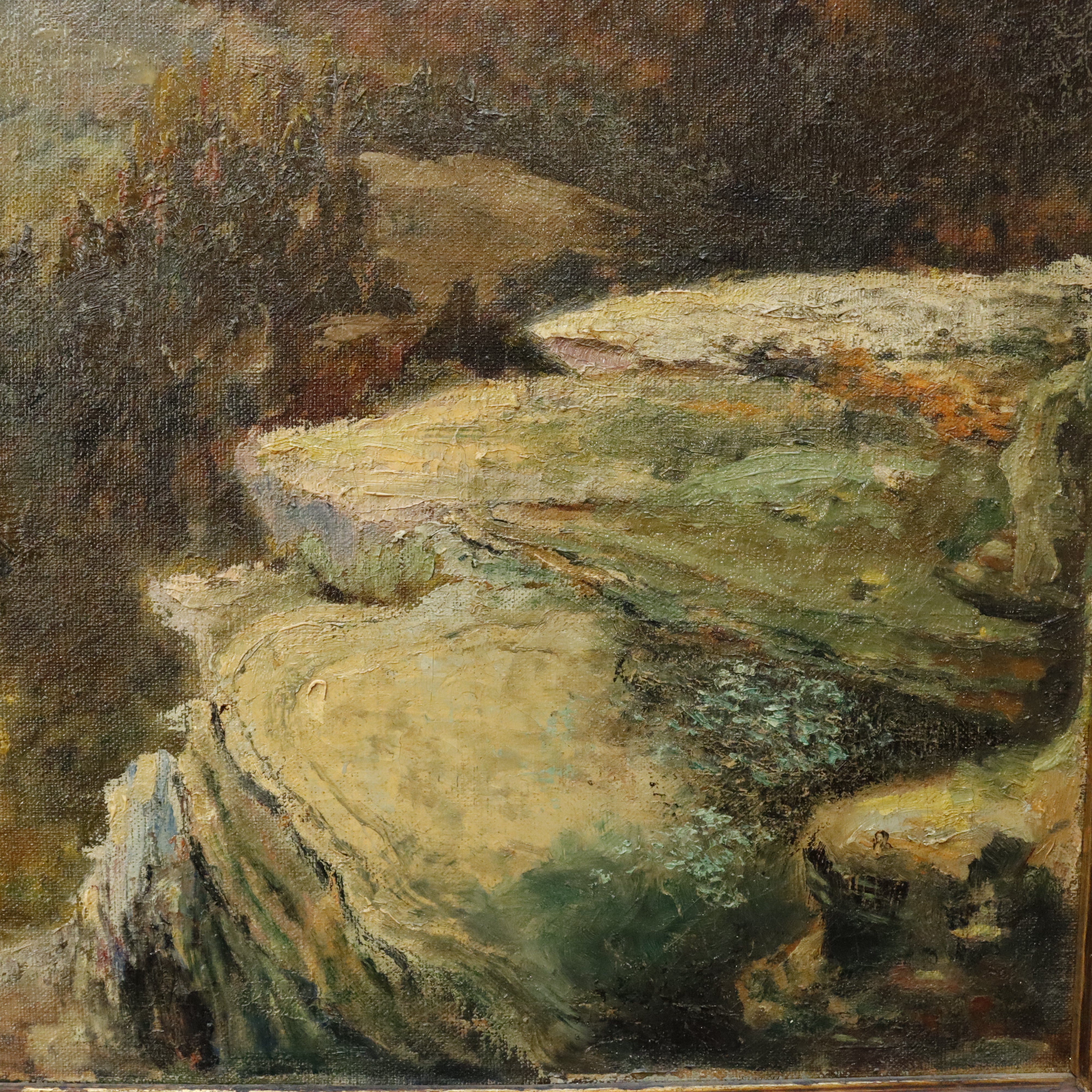AW310: Imogene Williams The Ozarks WPA American Regionalist Artist Oil on Canvas Painting Circa 1940's