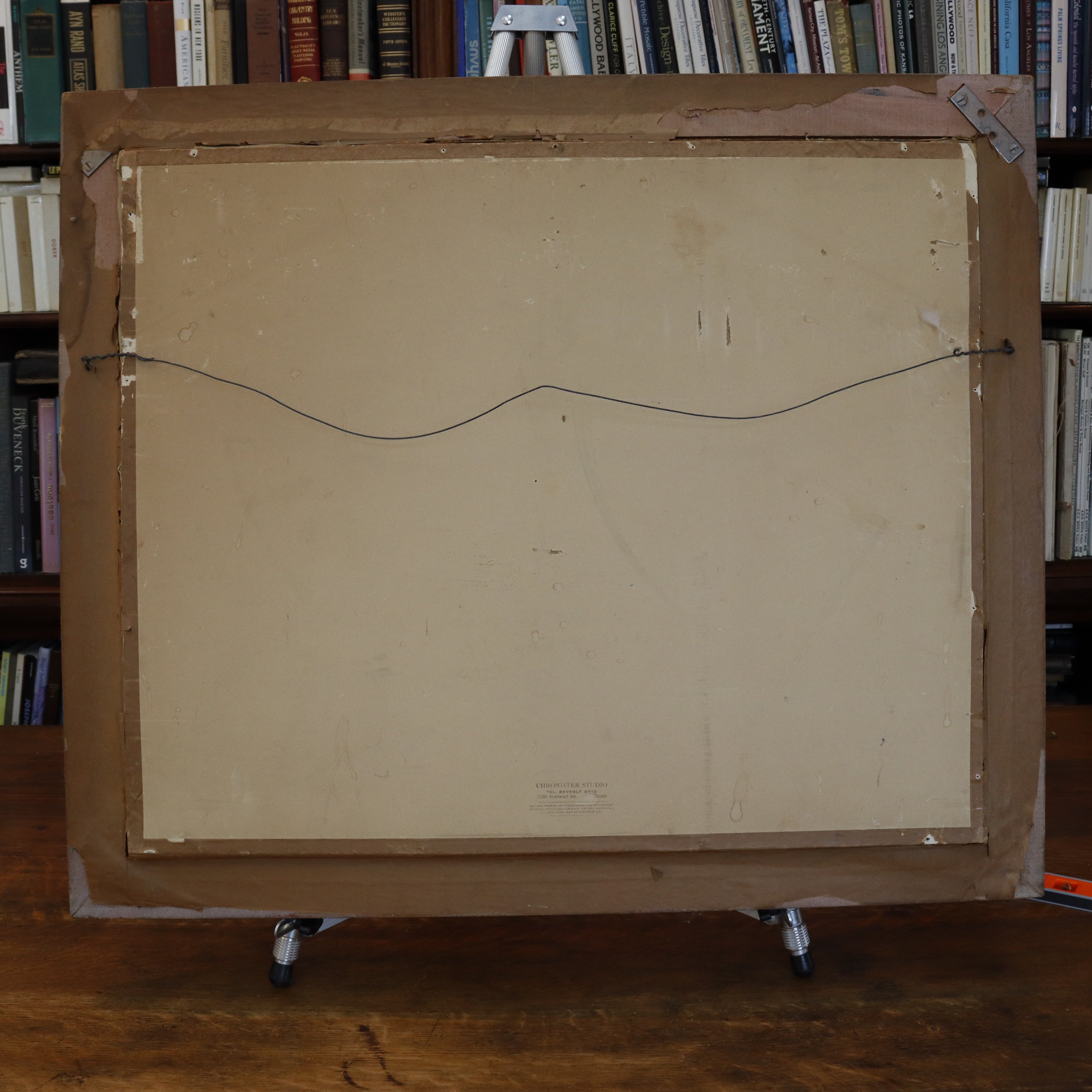 AW922: Jean Boutet Arab Bazar Impressionist Oil on Canvas Painting Mid 20th Century