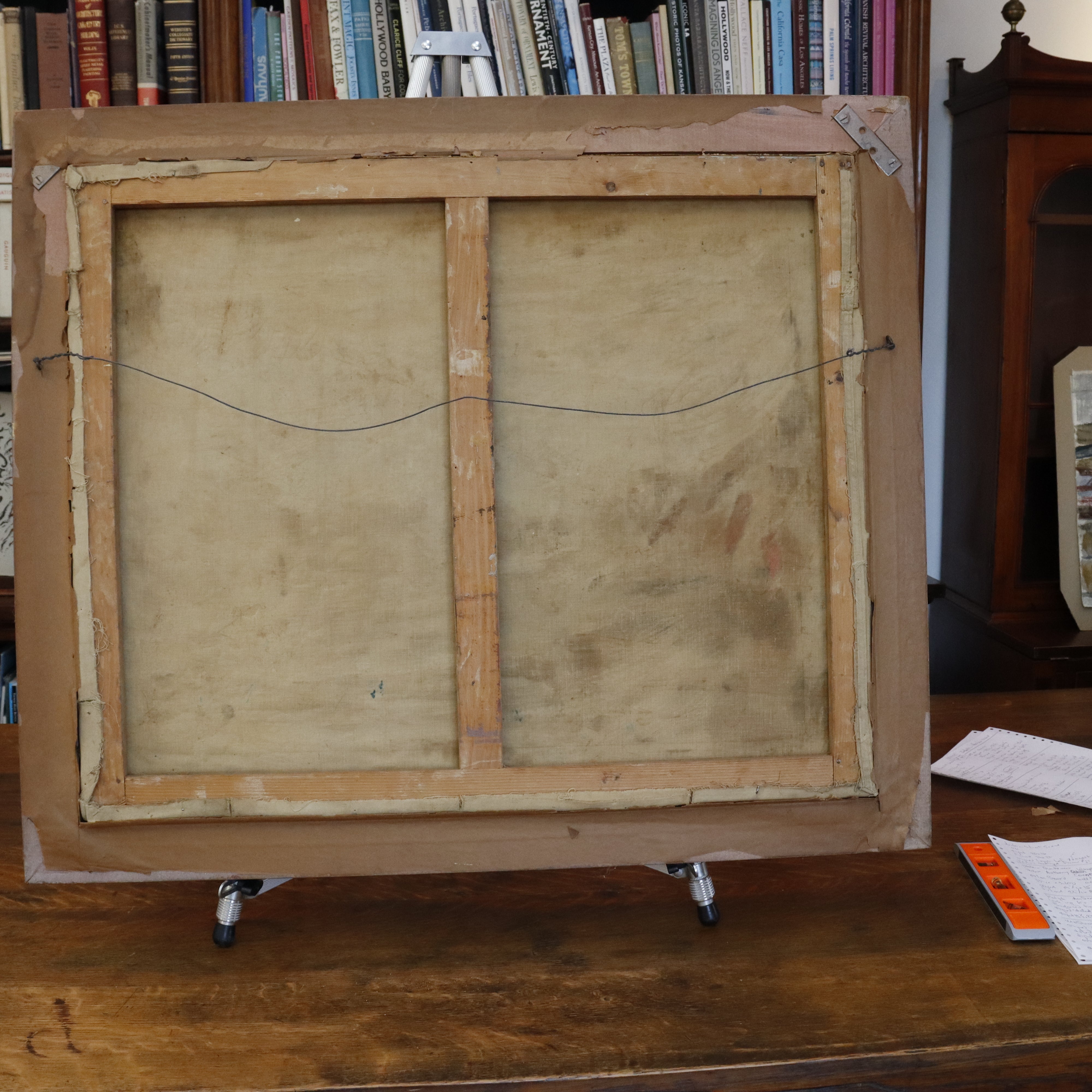 AW922: Jean Boutet Arab Bazar Impressionist Oil on Canvas Painting Mid 20th Century