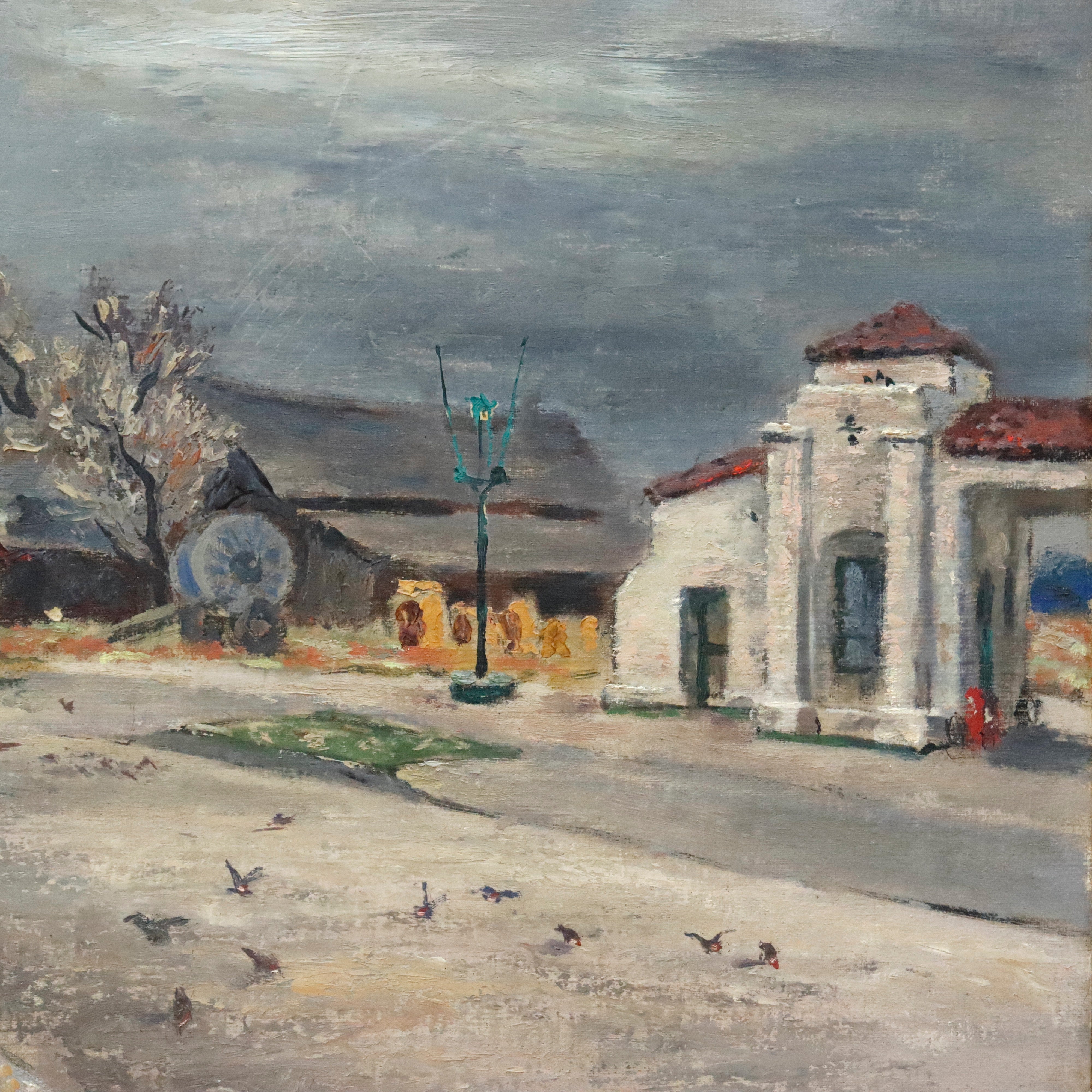 AW542: Early 20th Century American Southwest Regionalist Impressionist -  WPA Era - Oil on Board