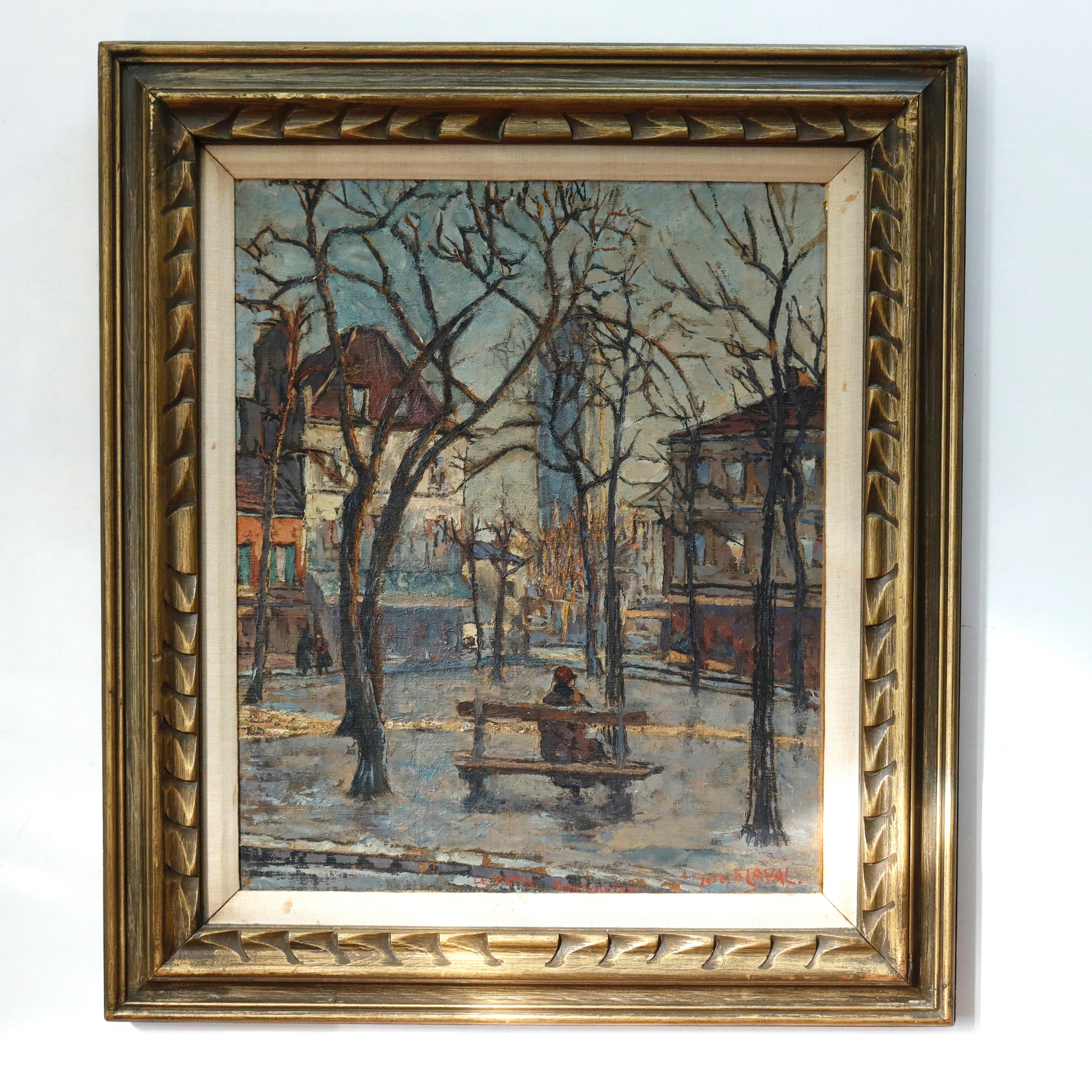 Fernand Laval Place du Tertre Montmartre Oil on Canvas Painting | Work of Man