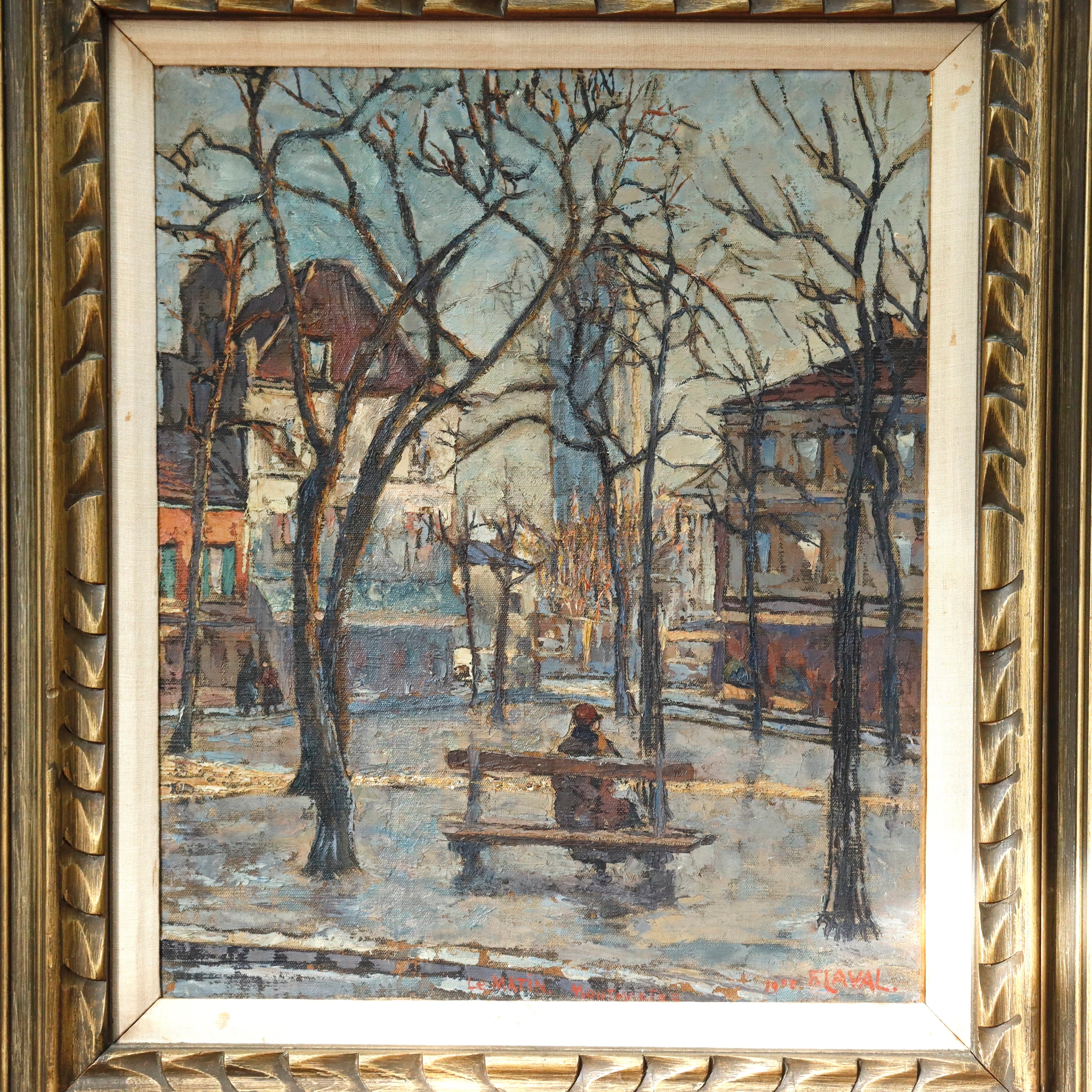 AW462: Fernand Laval Place du Tertre Montmartre Oil on Canvas Painting