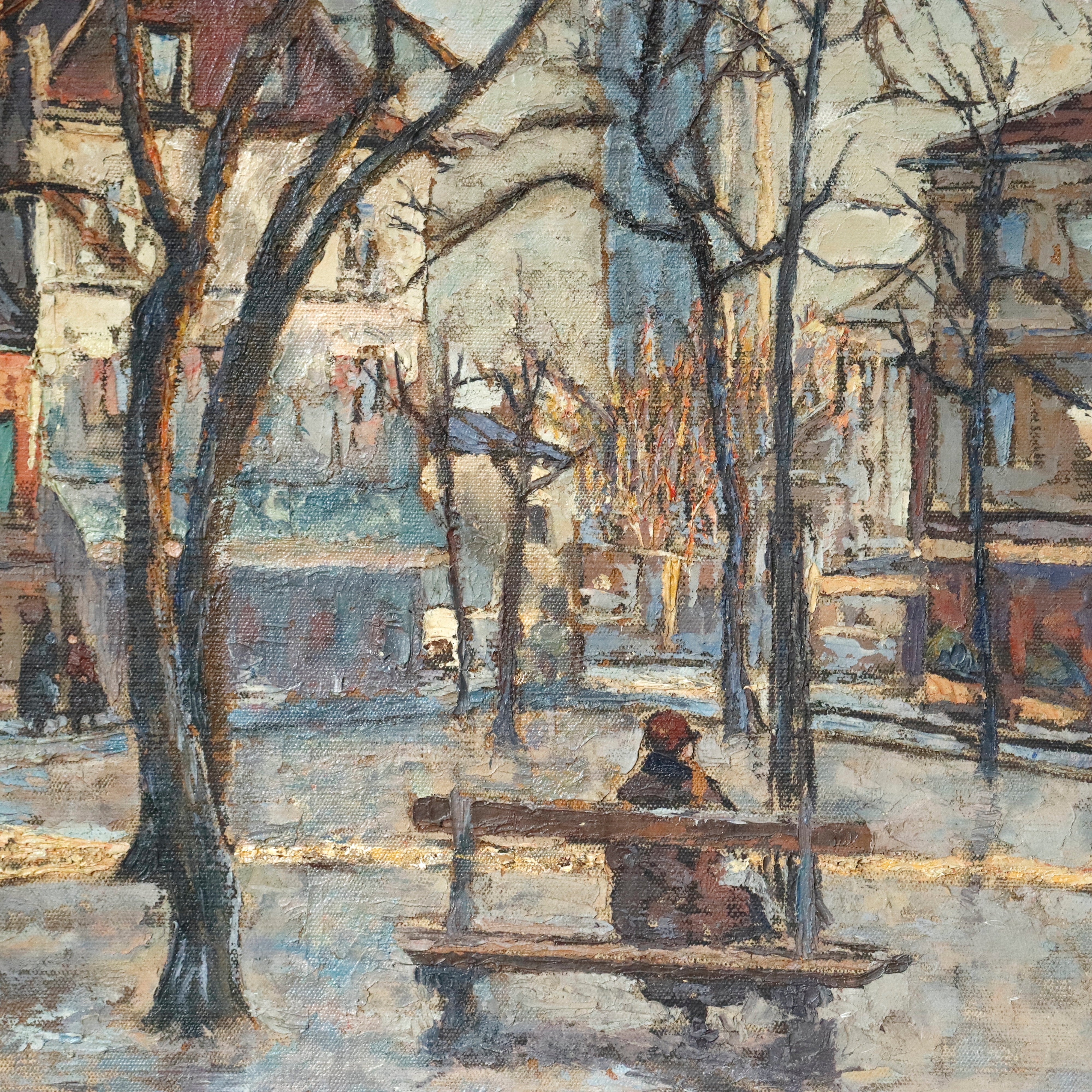 AW462: Fernand Laval Place du Tertre Montmartre Oil on Canvas Painting