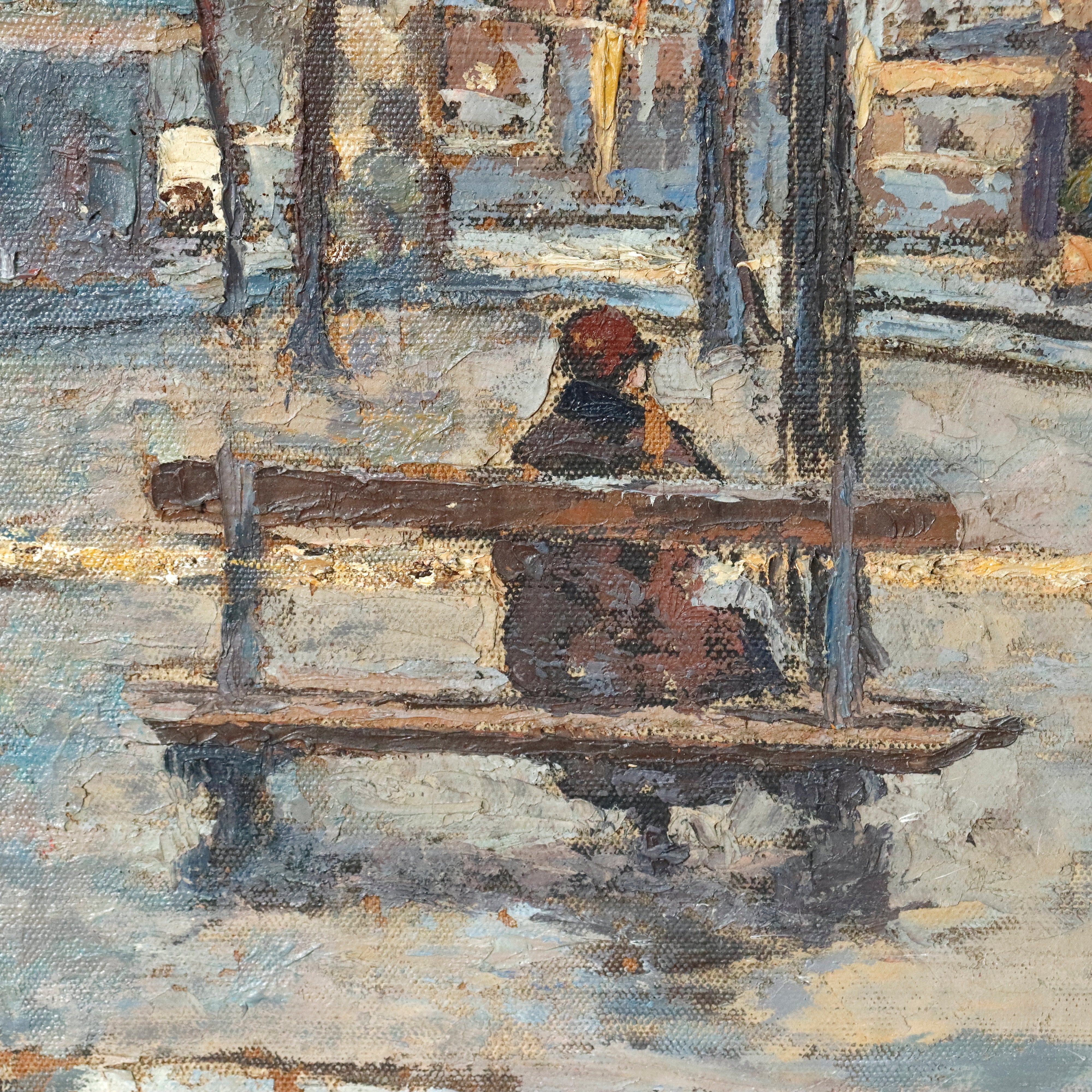 AW462: Fernand Laval Place du Tertre Montmartre Oil on Canvas Painting