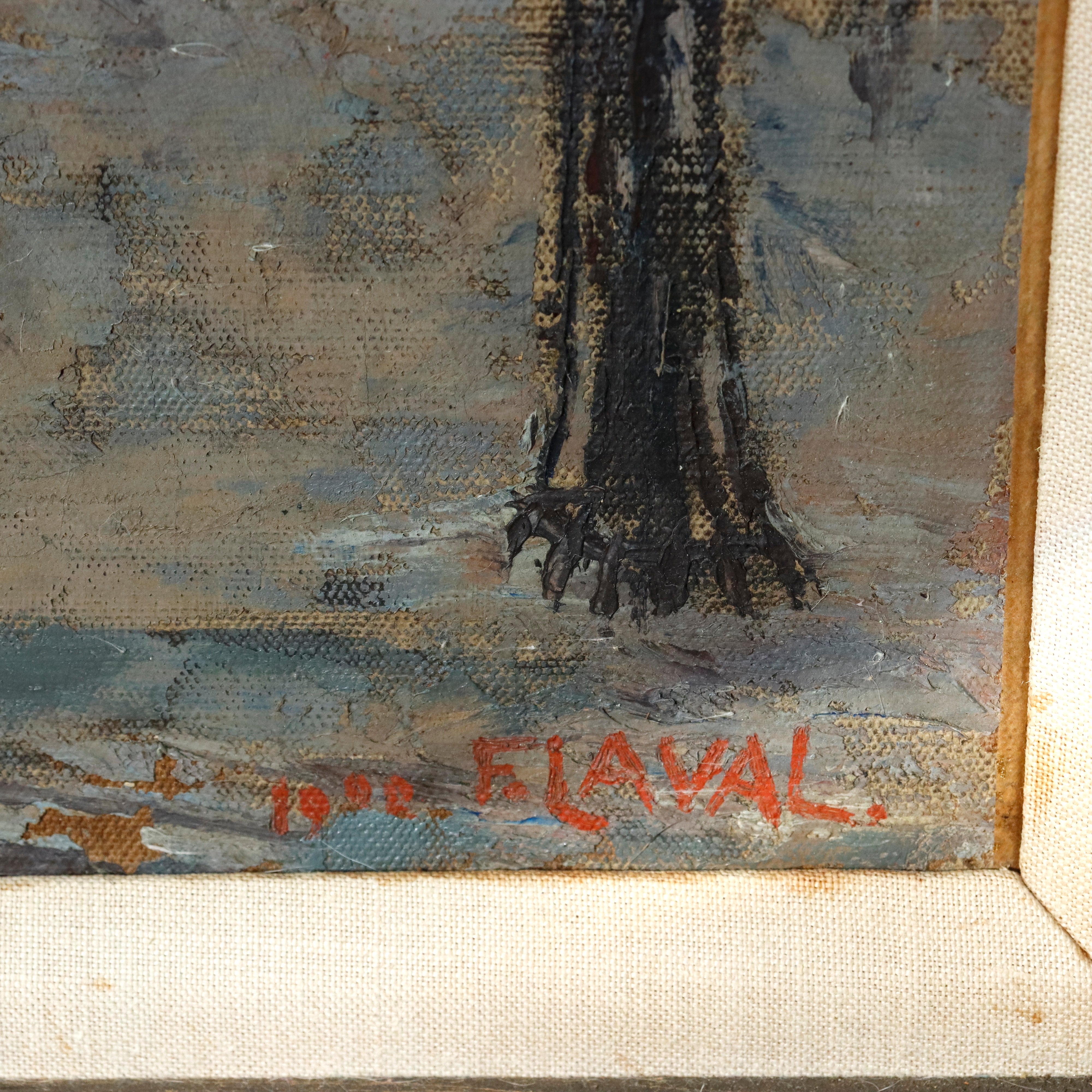 AW462: Fernand Laval Place du Tertre Montmartre Oil on Canvas Painting