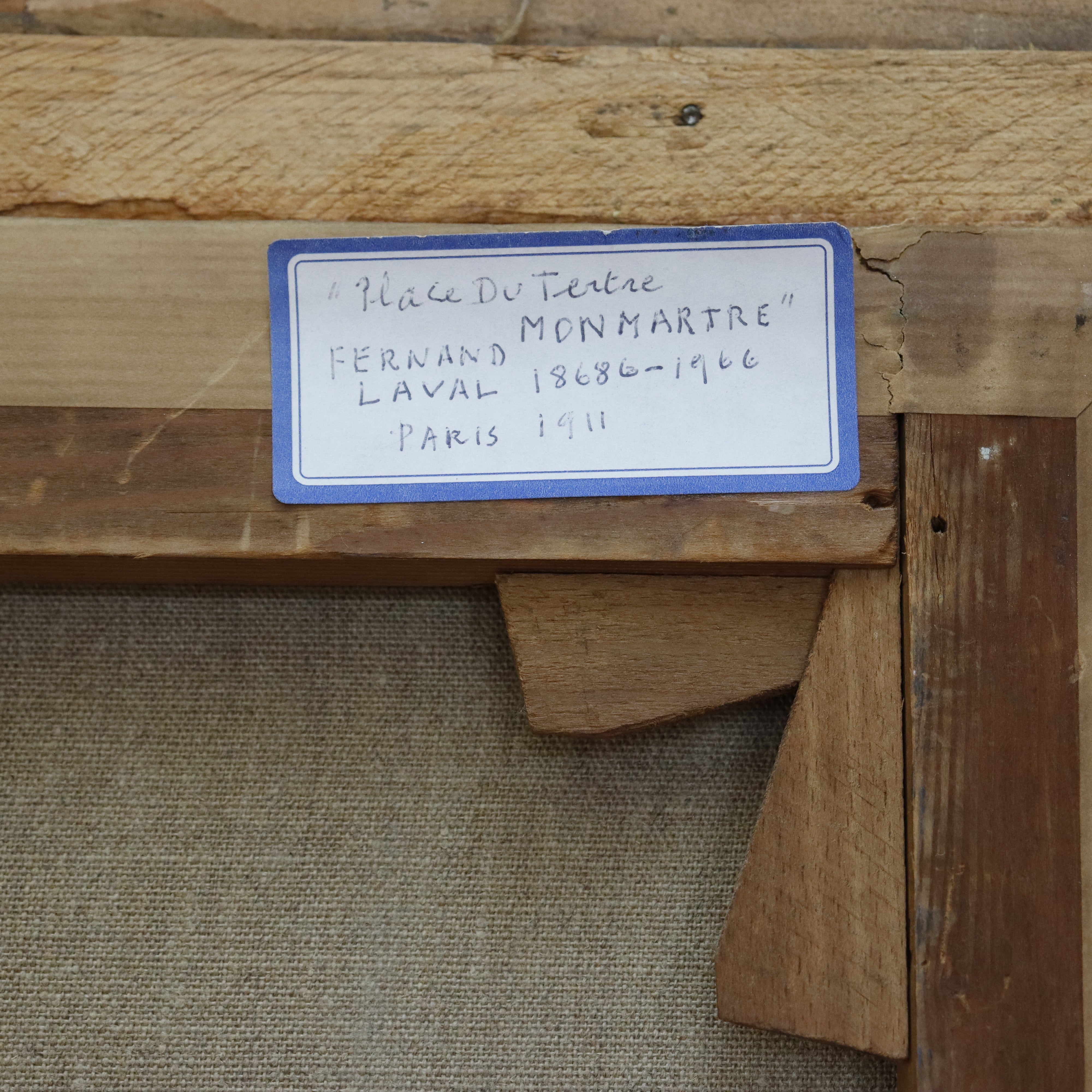 AW462: Fernand Laval Place du Tertre Montmartre Oil on Canvas Painting