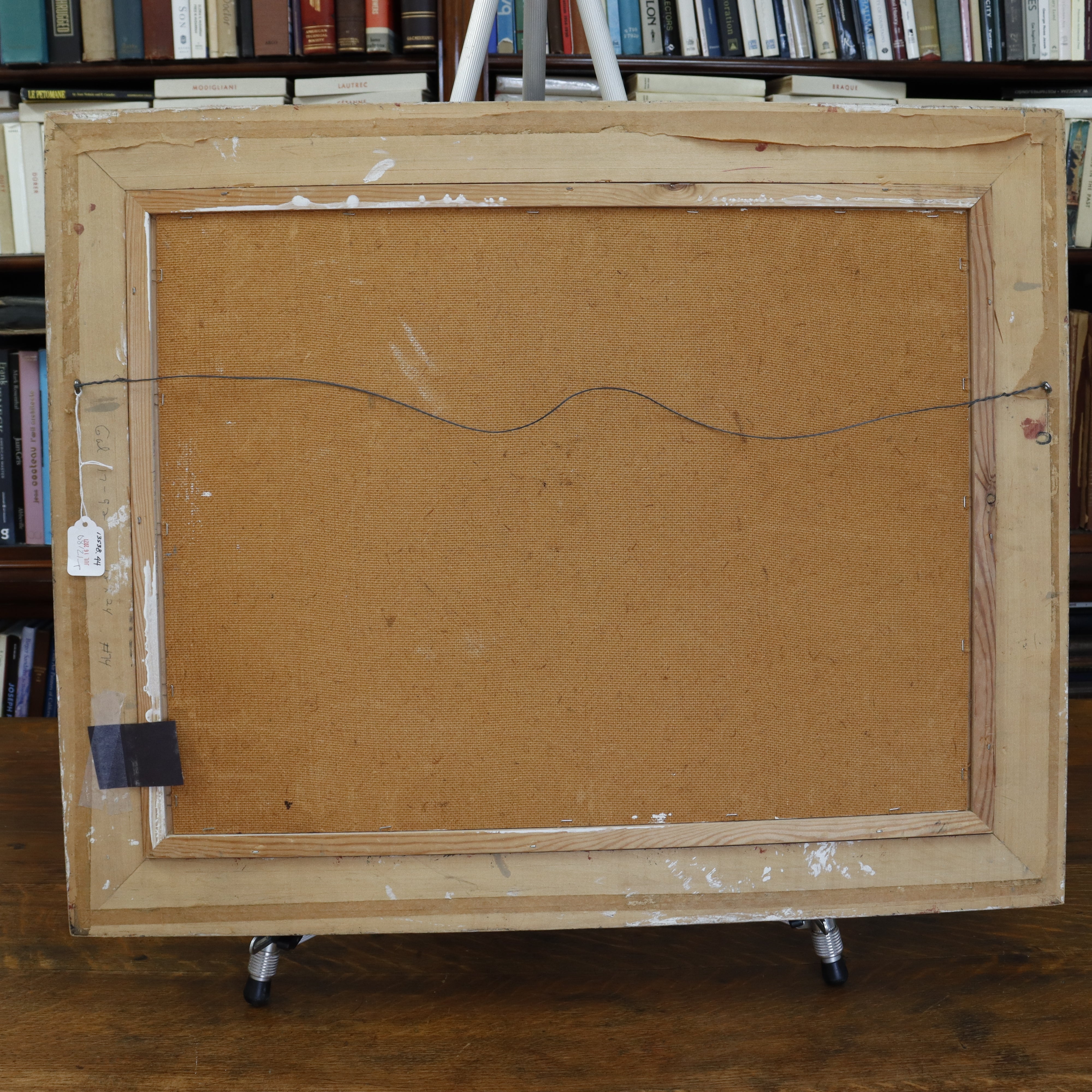 AW923: CAMP Coastal Landscape Oil on Masonite Board Mid 20th Century