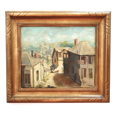 WPA Era (1930's) California Impressionist Oil Painting of Wash Day in Hills of San Francisco | Work of Man