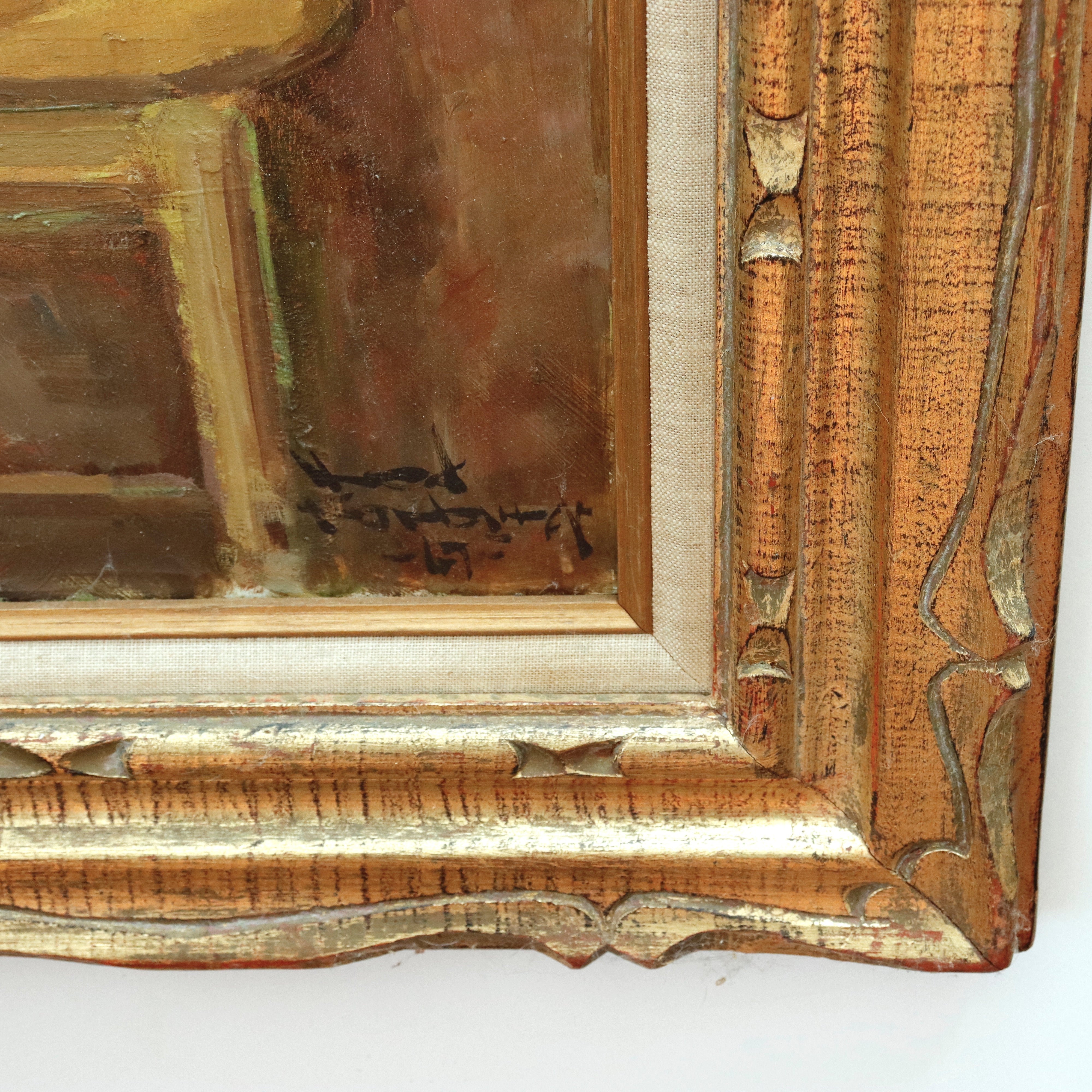 AW927: Fred Korburg Señora Padilla Oil on Masonite Panel Circa 1959