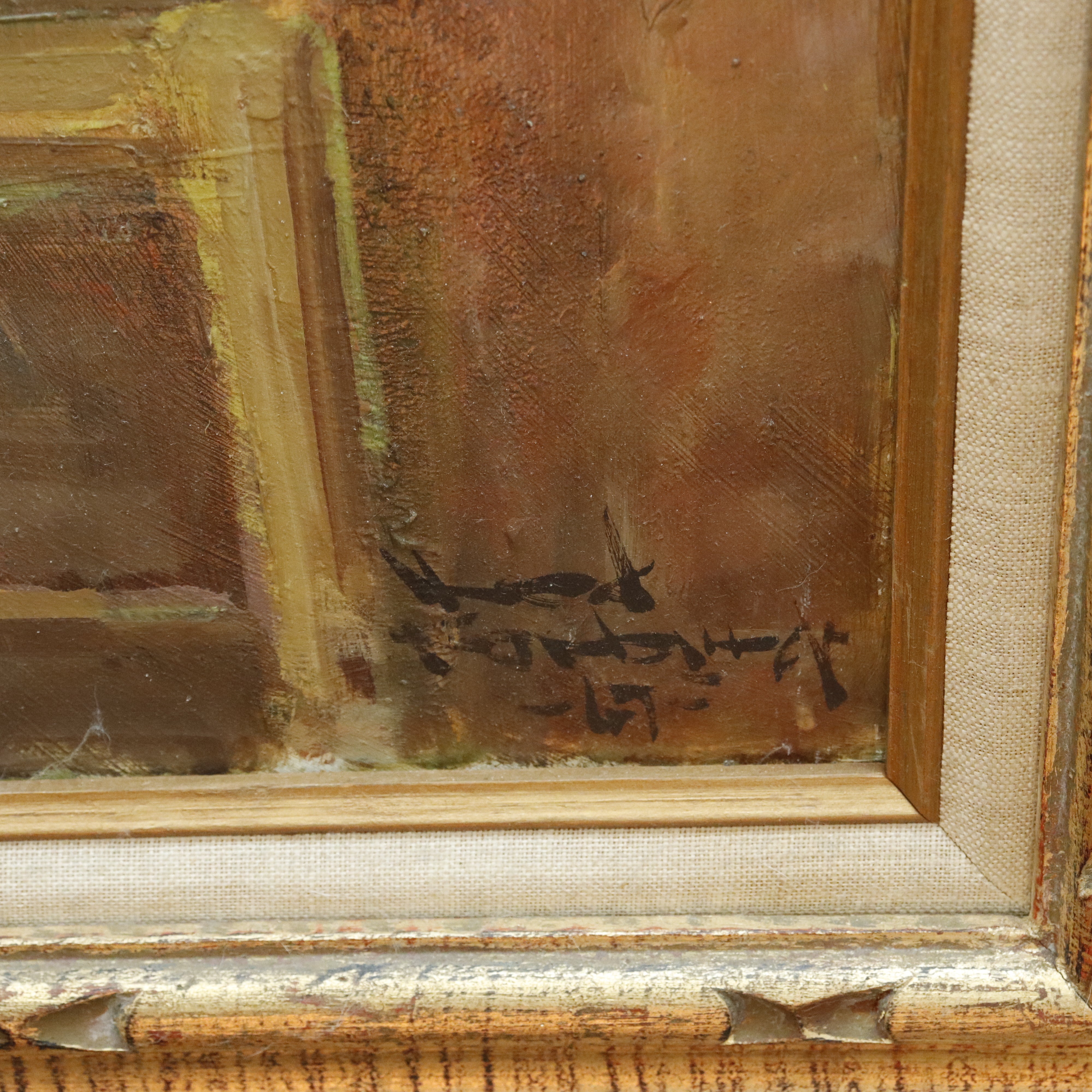 AW927: Fred Korburg Señora Padilla Oil on Masonite Panel Circa 1959