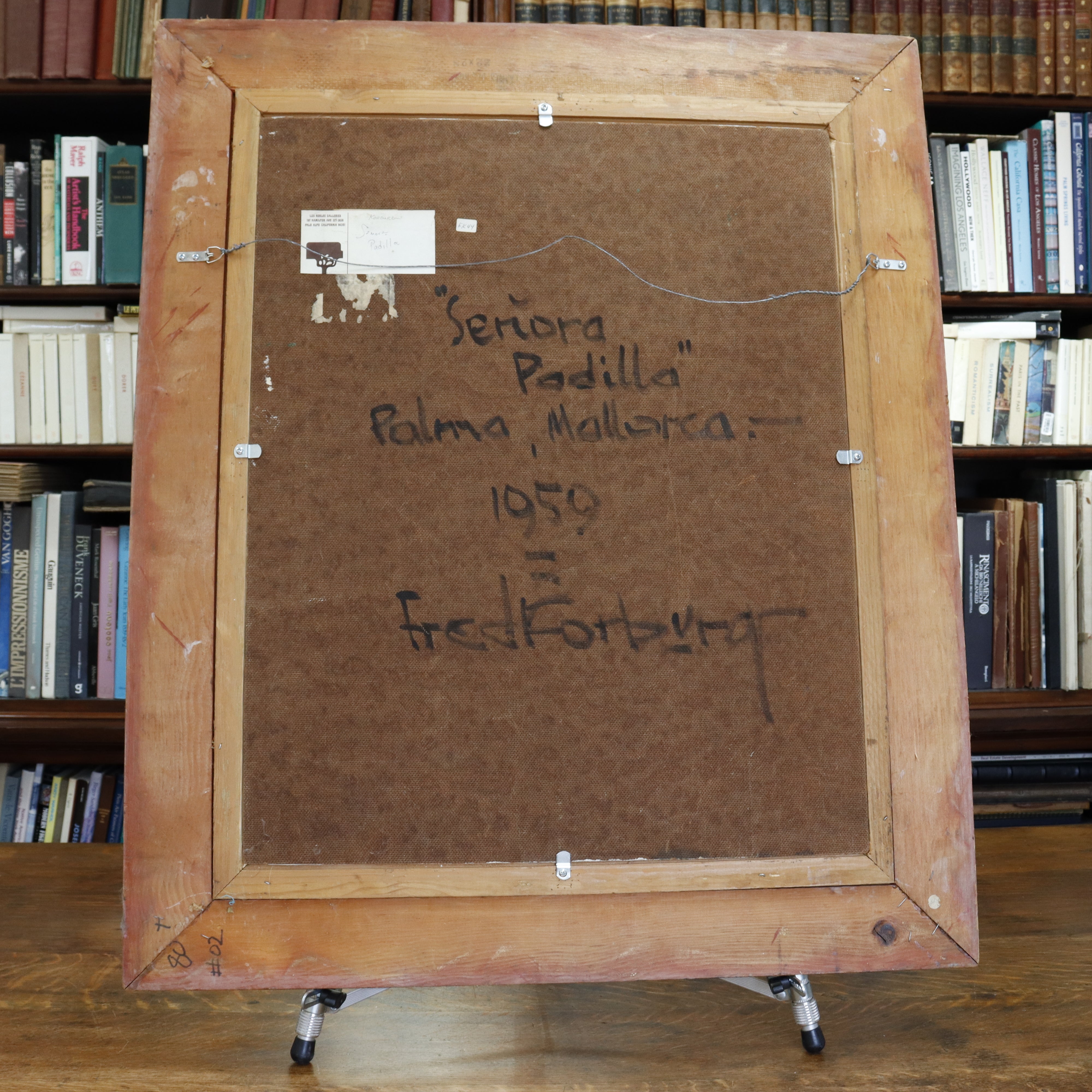 AW927: Fred Korburg Señora Padilla Oil on Masonite Panel Circa 1959