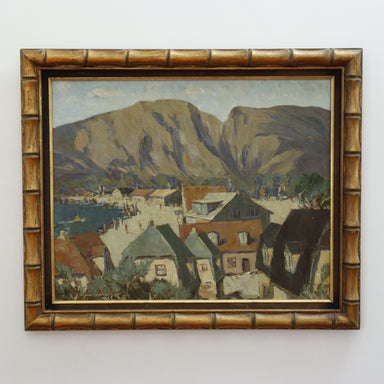 Fred Korburg Svaneke Harbor Bornholm Denmark Oil Painting 1969 | Work of Man