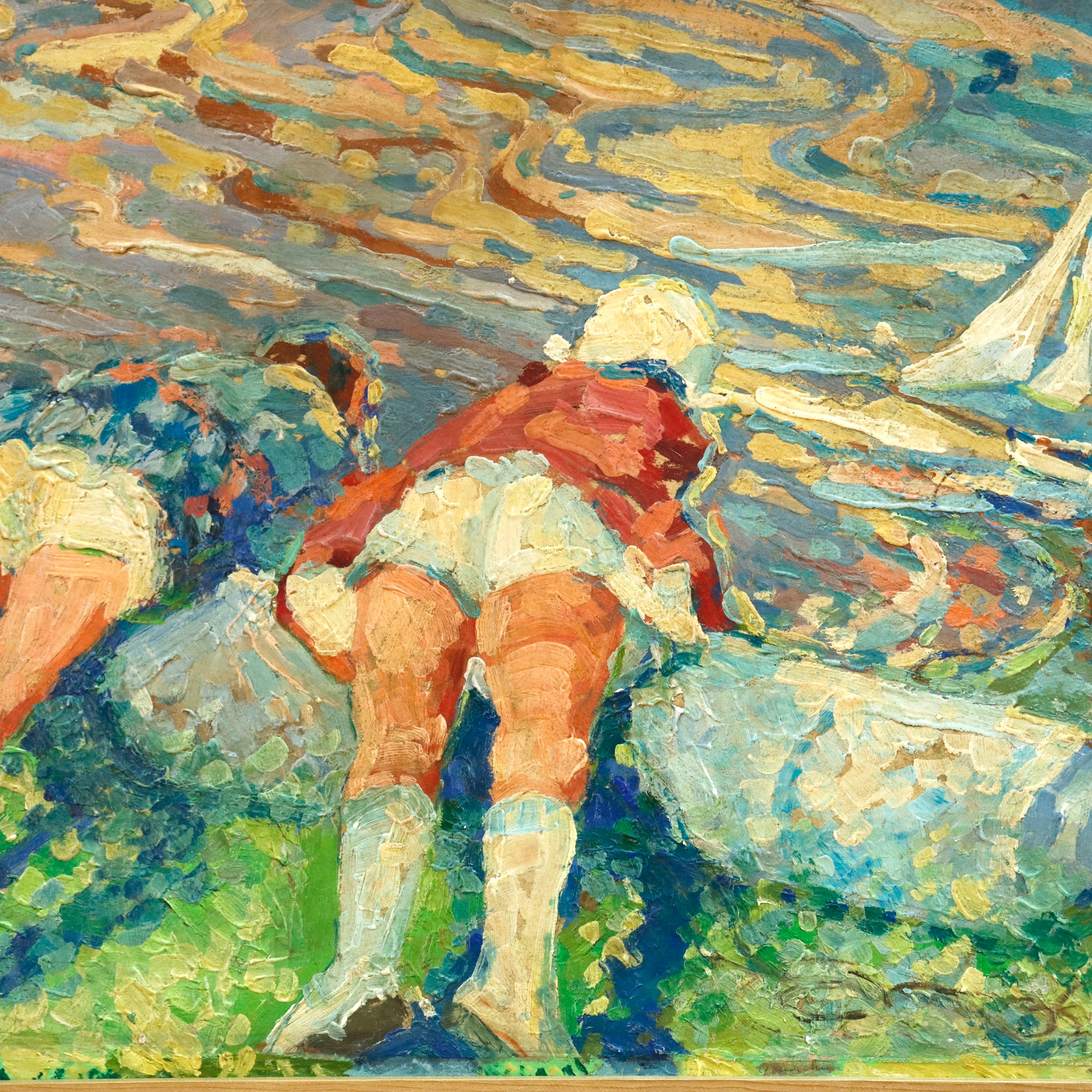 AW929: Impressionist Oil on Board Painting French School Monogrammed Signature