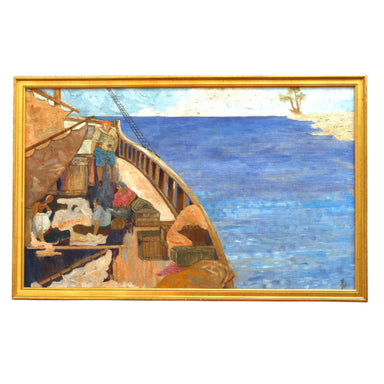 Arthur Frederick Cain WPA Artist Mural Study of "Pirate Ship" | Work of Man