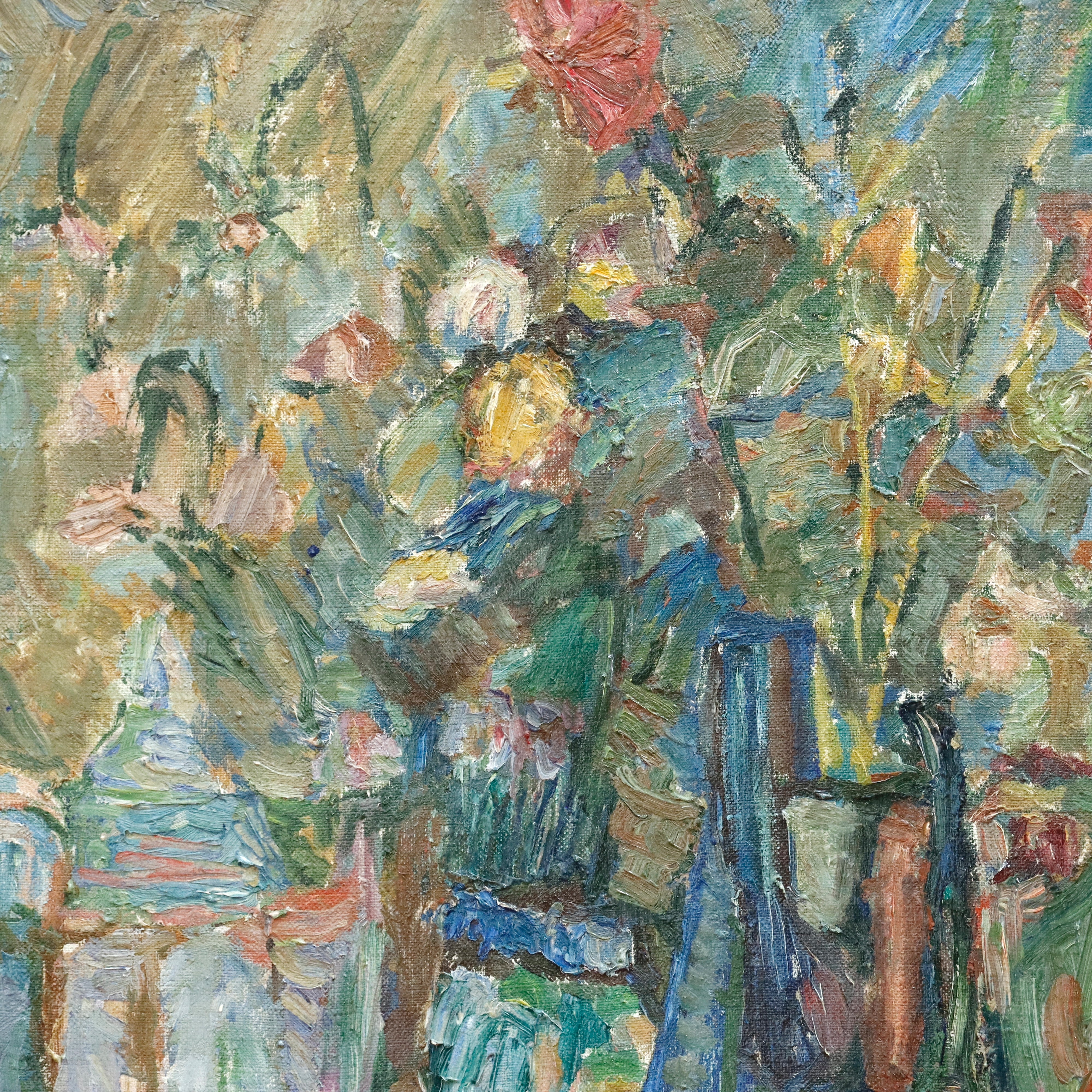 AW209: Jezioranska Dubwsa Mid Century Fauvist Still Life Oil on Canvas Painting