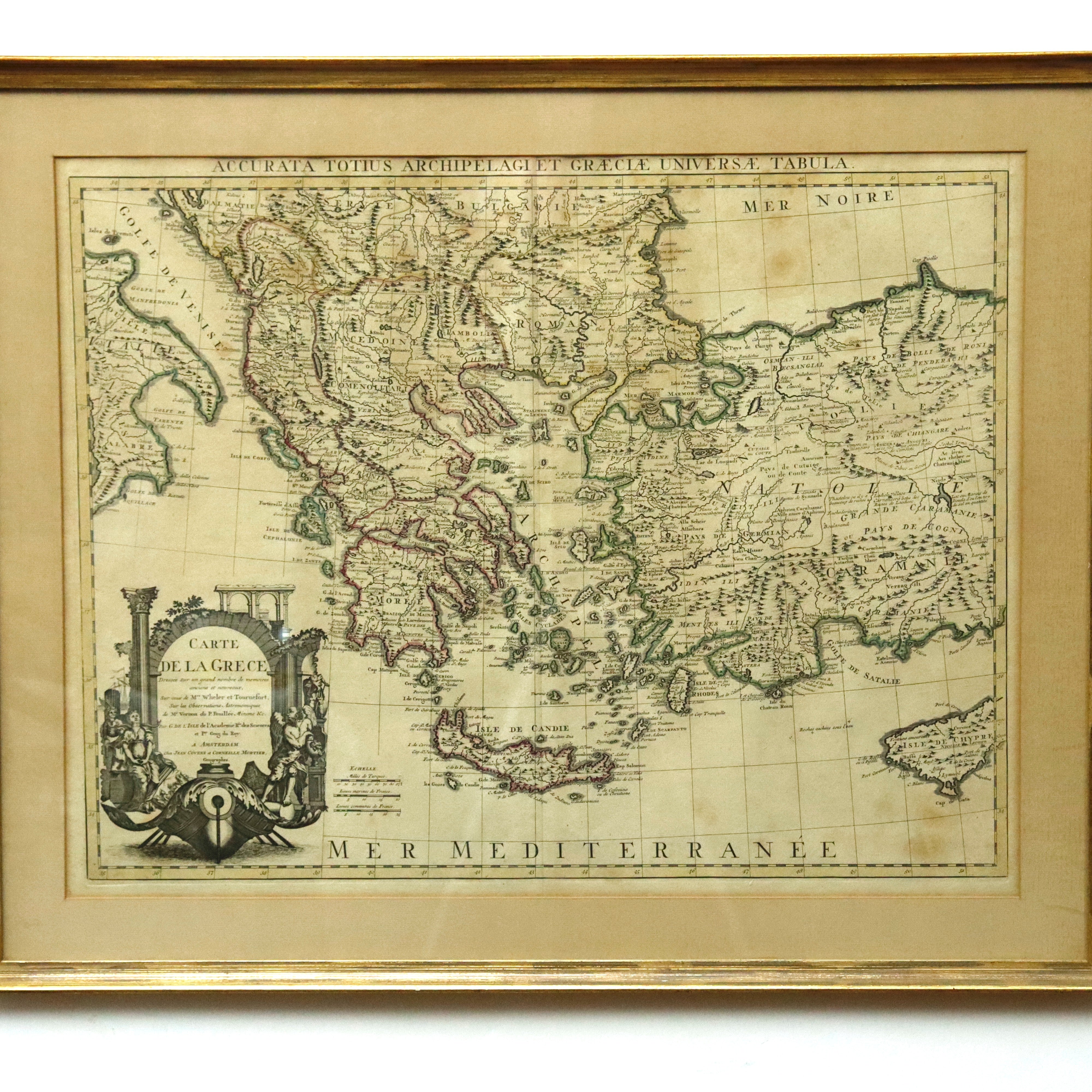 AW7-017: Guillaume de L'Isle Circa 1730 Map of the Aegean Sea "Carte De La Grece"