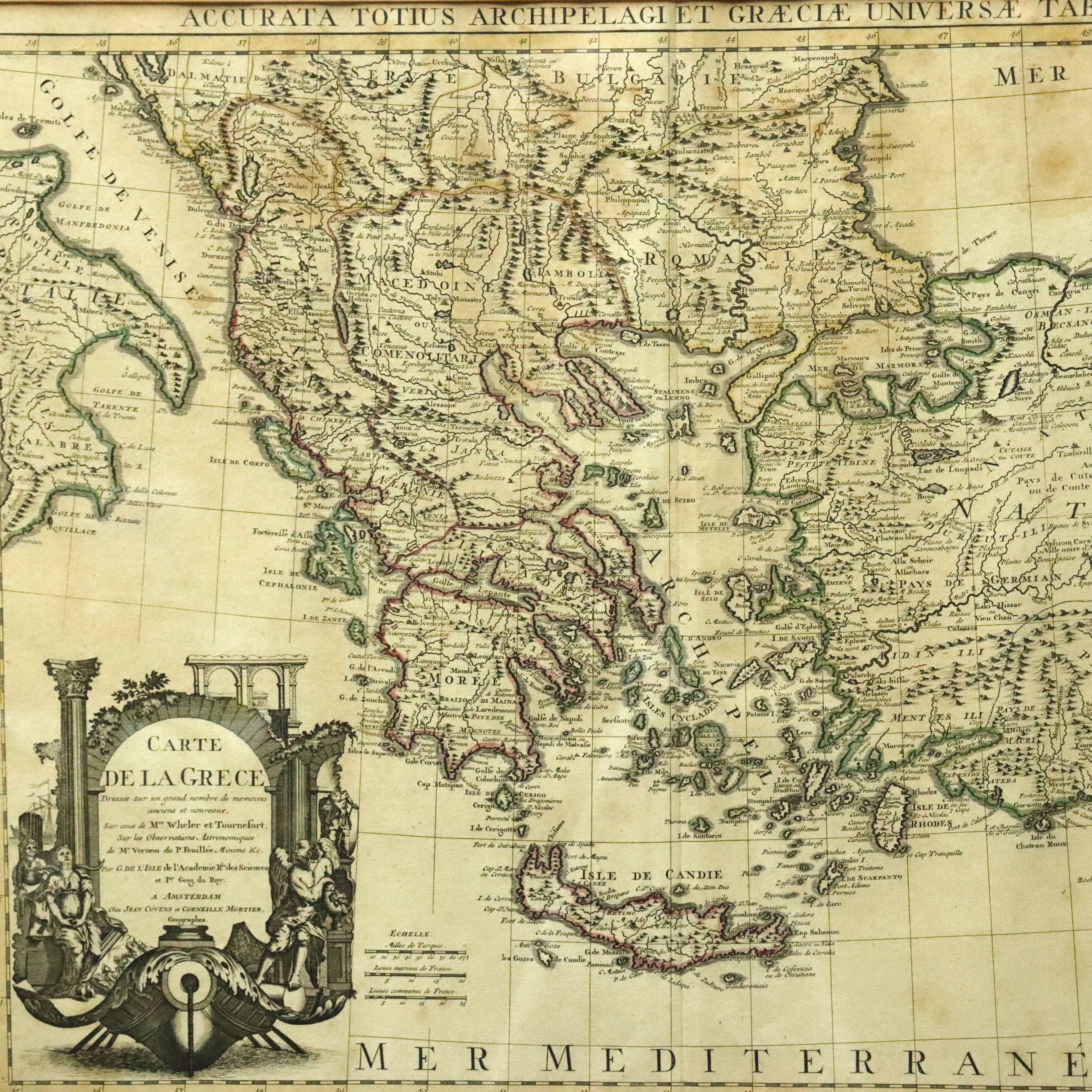 AW7-017: Guillaume de L'Isle Circa 1730 Map of the Aegean Sea "Carte De La Grece"