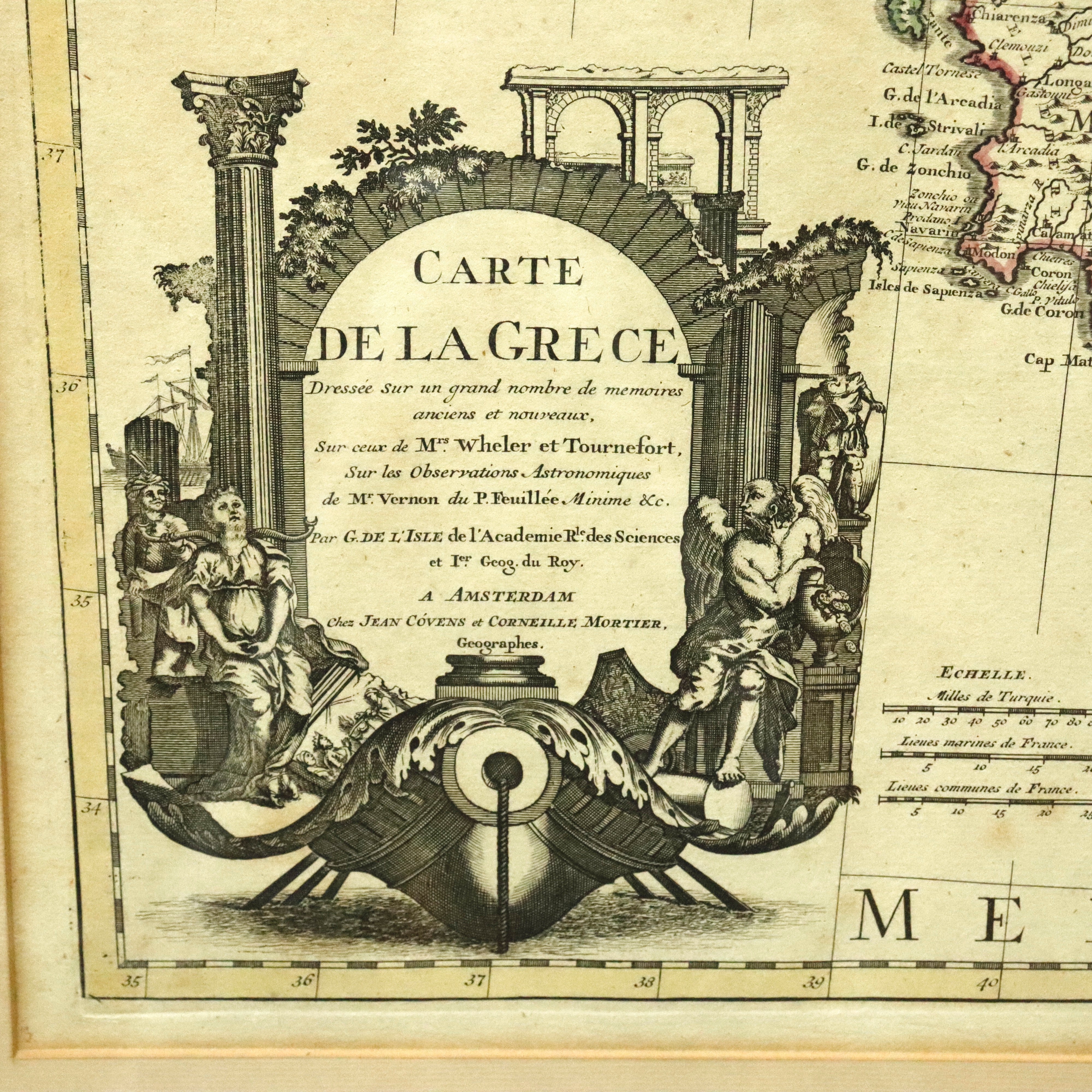 AW7-017: Guillaume de L'Isle Circa 1730 Map of the Aegean Sea "Carte De La Grece"