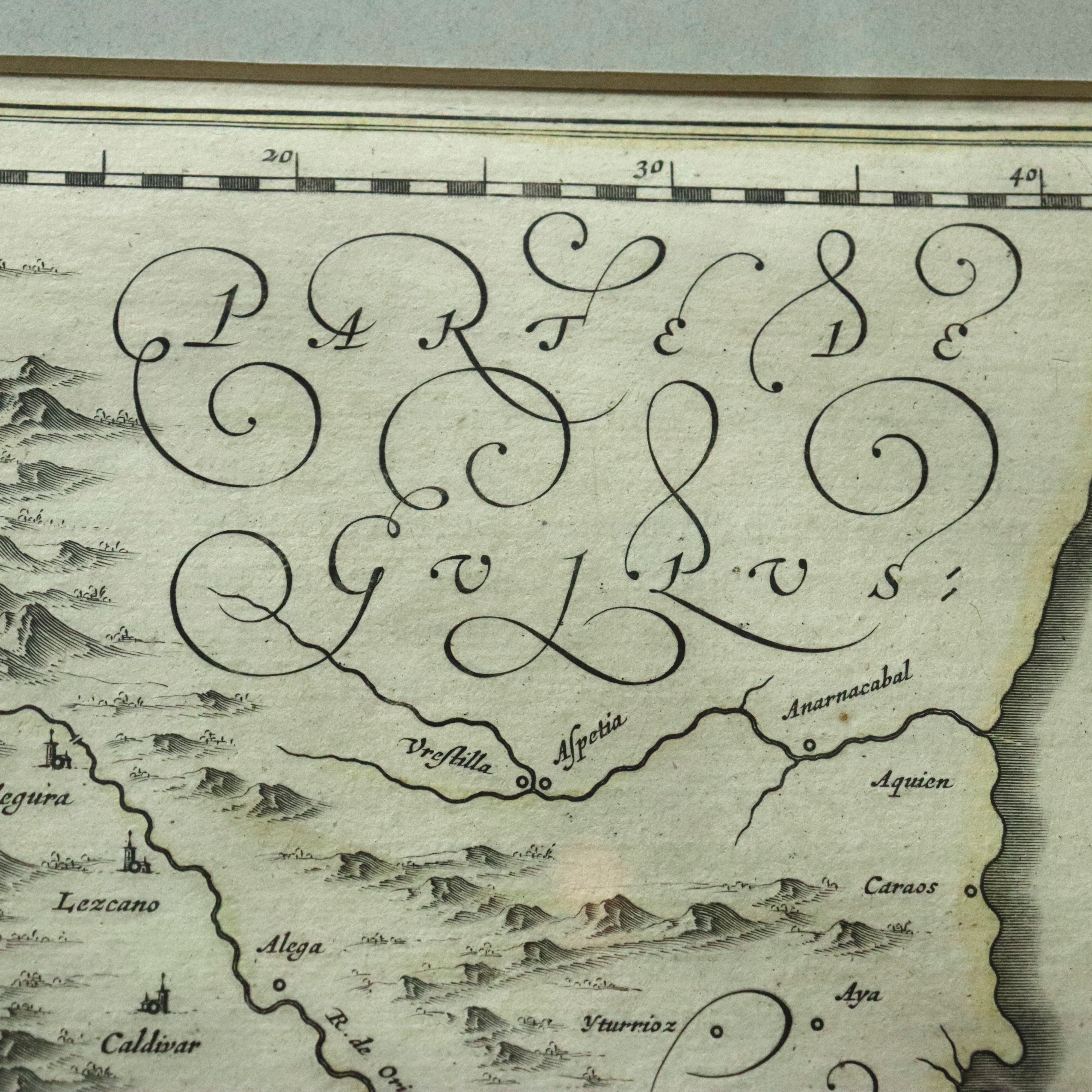 AW7-250: Willem Janszoon Blaeu Navarra Regnum Colored Engraving Map Circa 1635