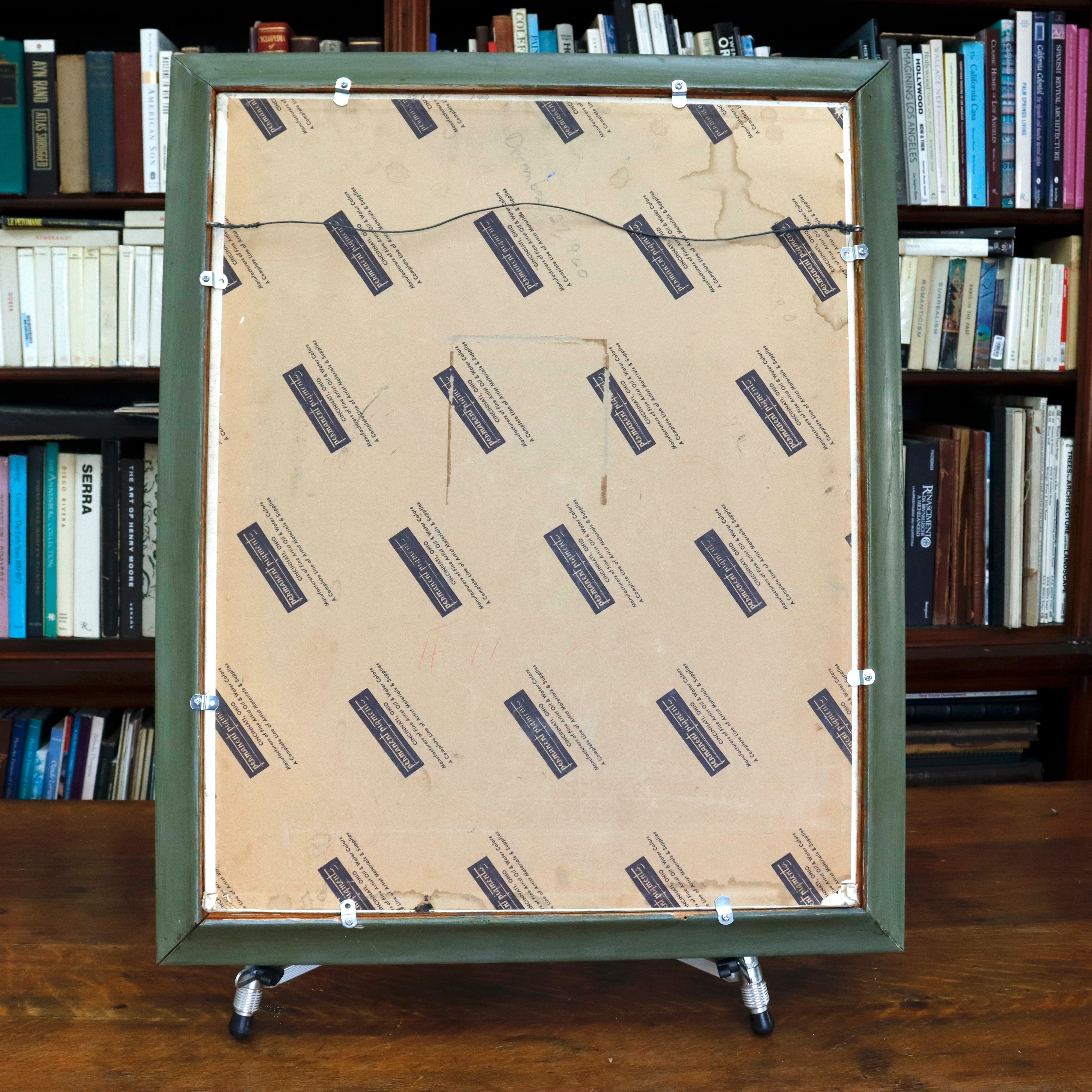 AW931: Cubist Figural Oil on Board Mid 20th Century Painting