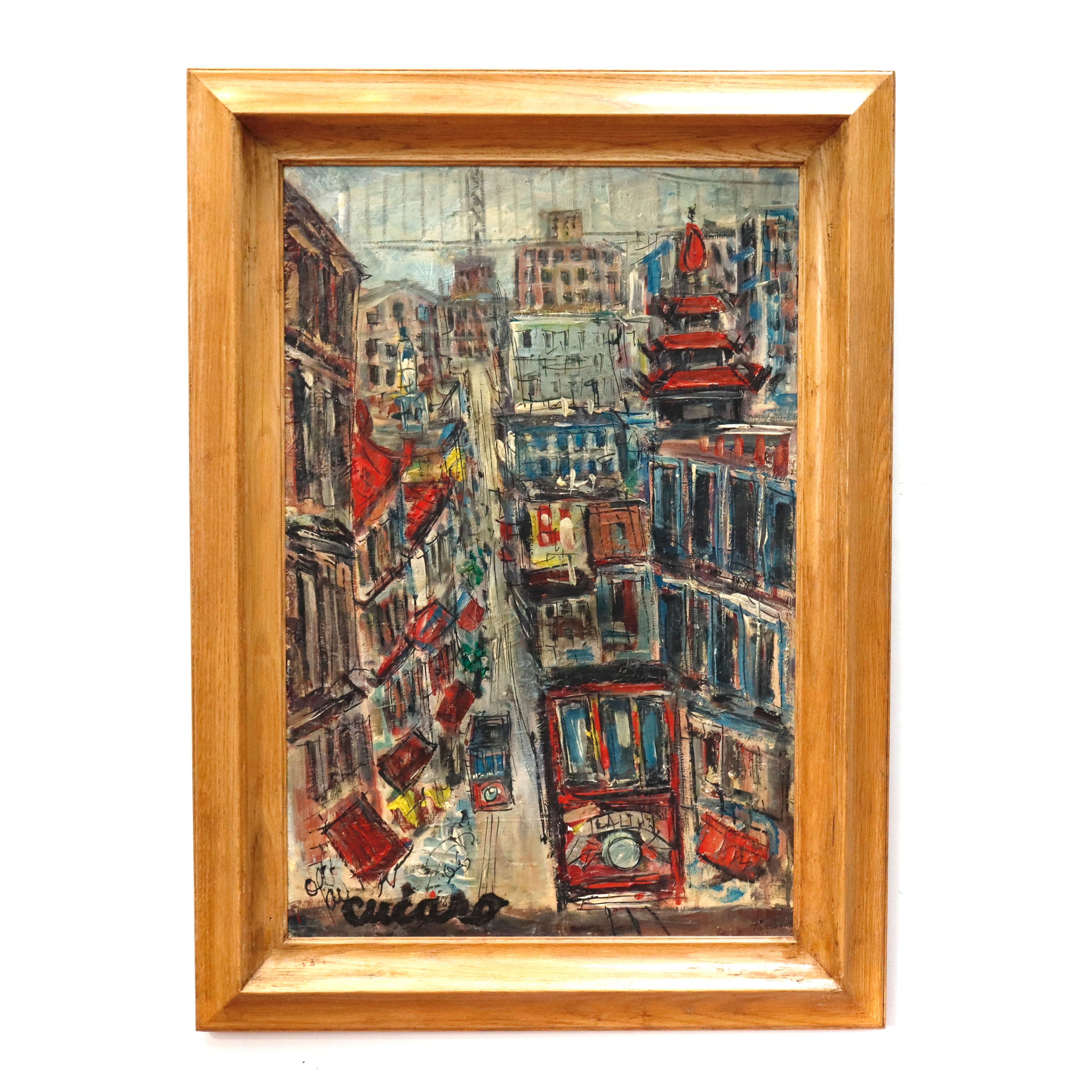 Pascal Cucaro San Francisco Street Scene Oil on Board | Work of Man