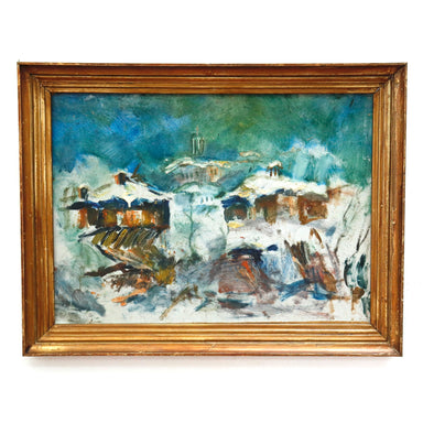 S. Serov Expressionist LandscapeMasonite Board Painting | Work of Man
