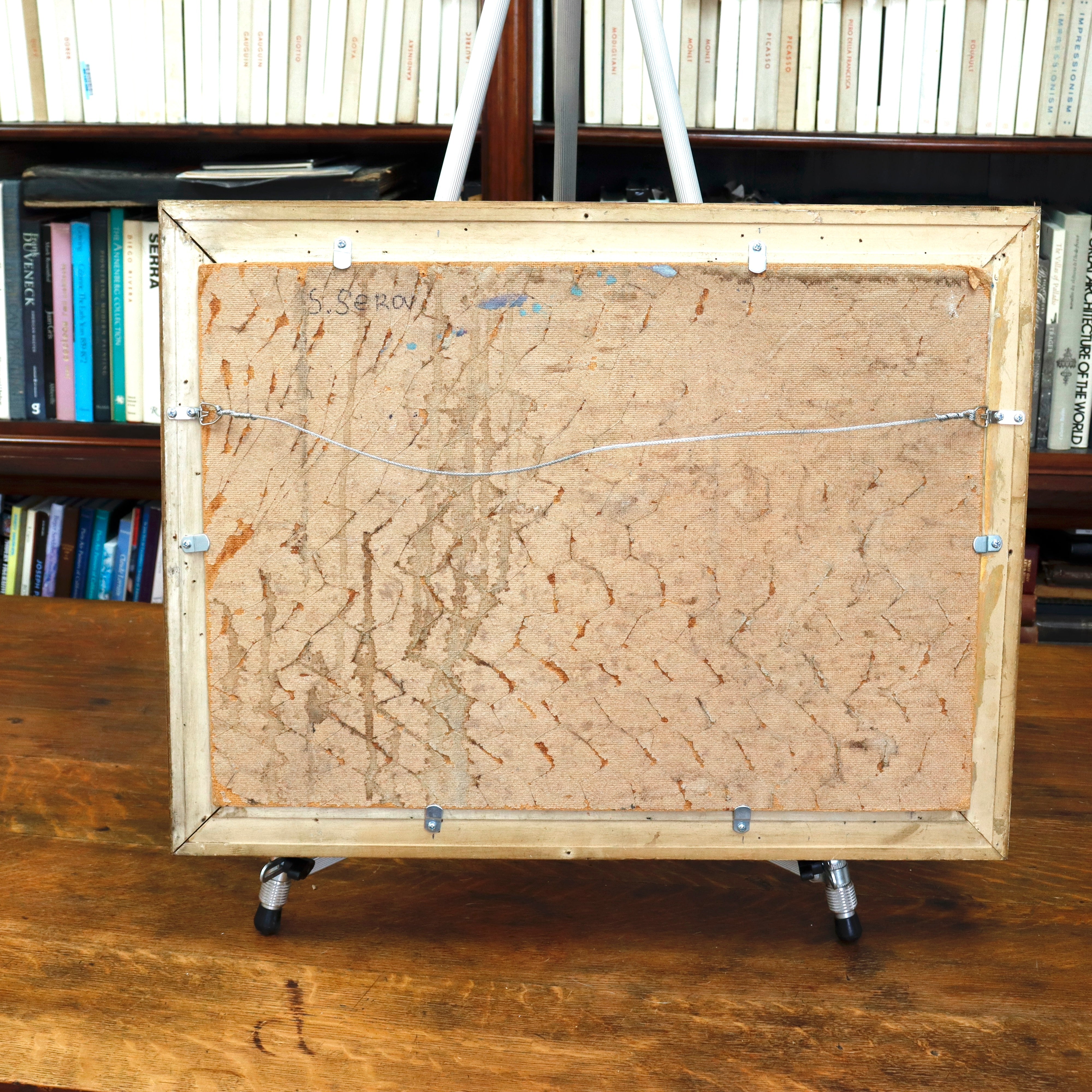 AW936: S. Serov Expressionist Landscape Masonite Board Painting Early 20th Century