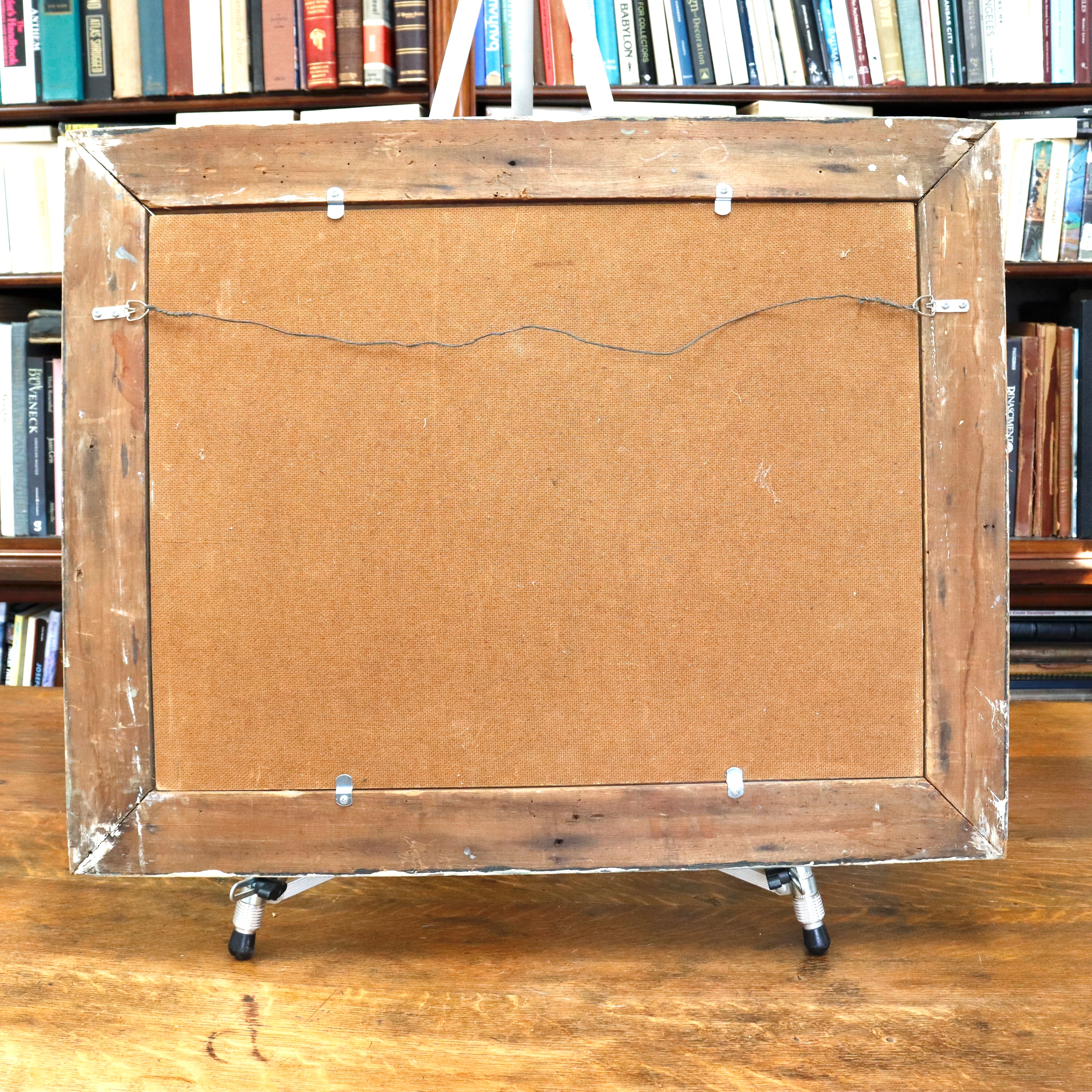 AW937: Alan D. Bolson Industrial Construction Oil on Masonite Board Painting Circa 1930's