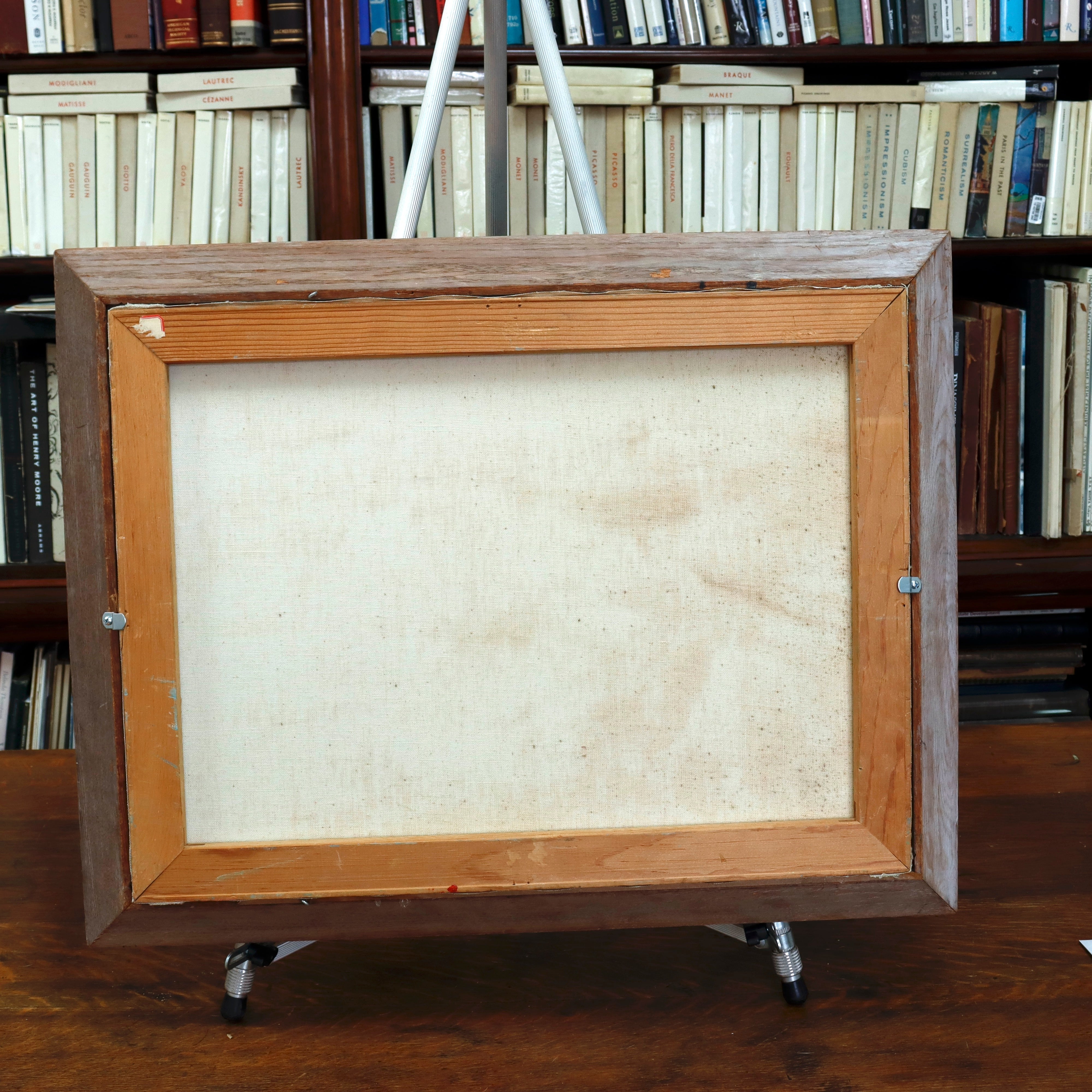 AW939: Eva Sikorski Abstract Landscape Oil on Canvas Painting Late 20th Century