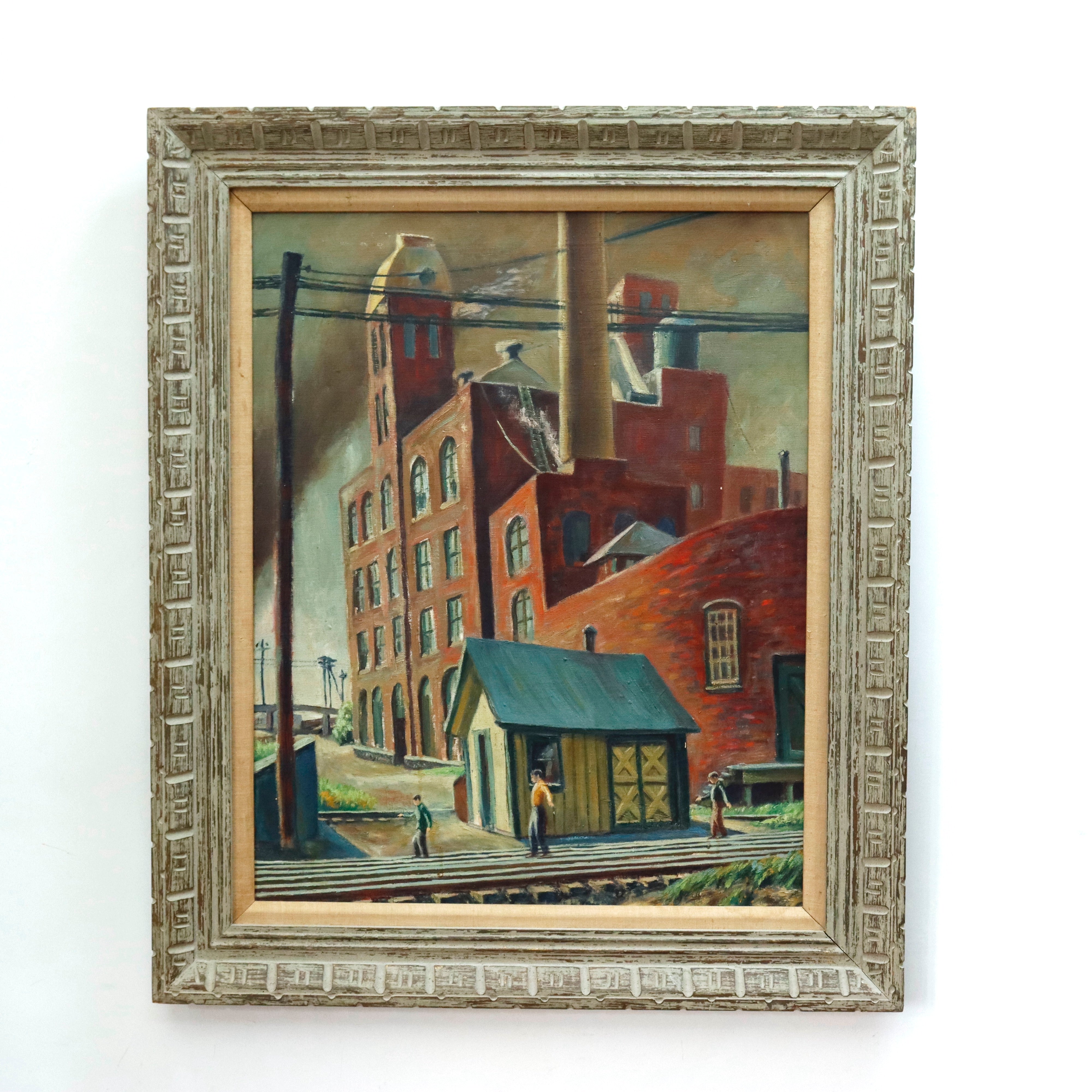 Samuel Thal WPA Ashcan American Regionalist Industrial Oil on Canvas Painting | Work of Man