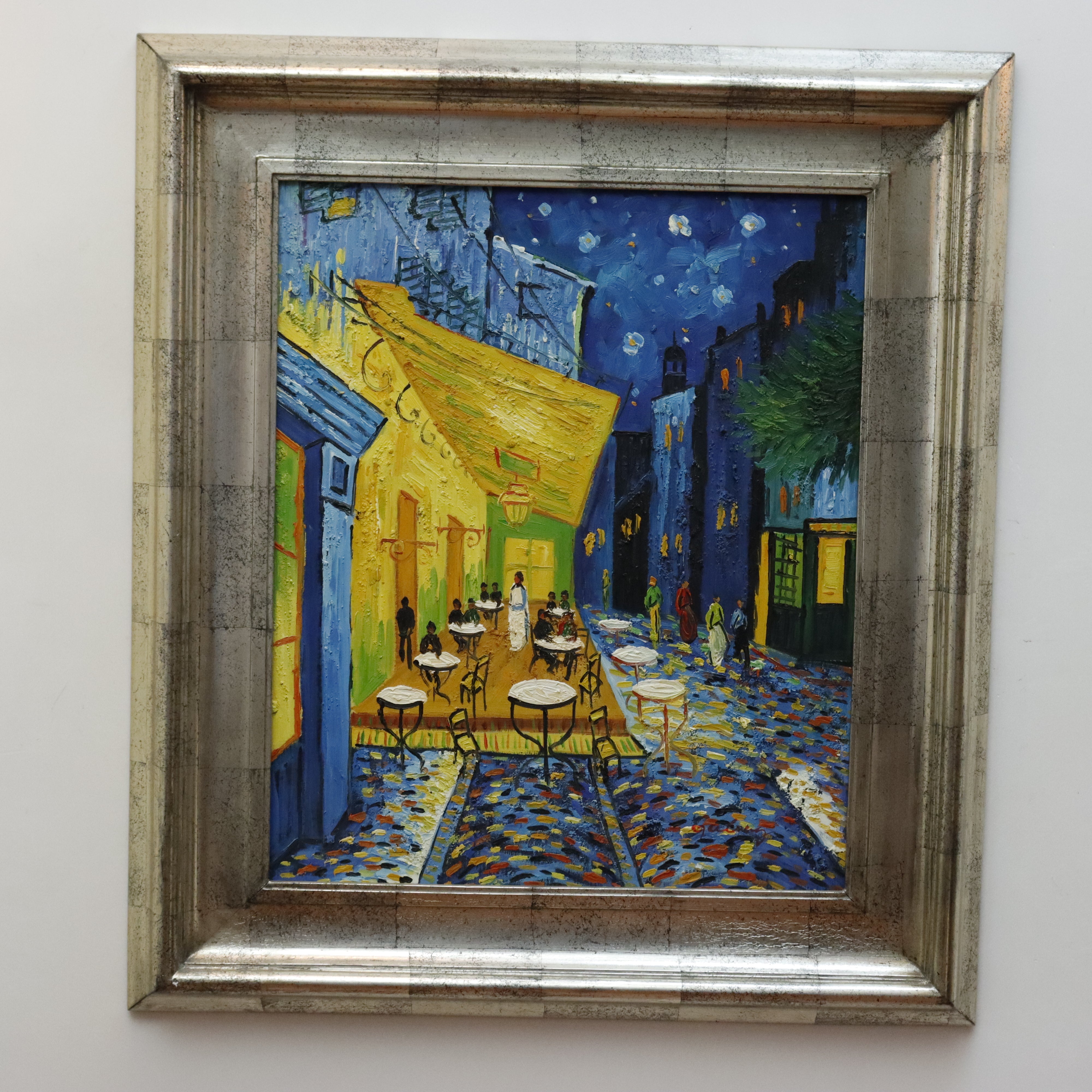 AW075:  After Vincent Van Gogh's 1888 "Cafe Terrace at Night" Oil on Canvas Painting