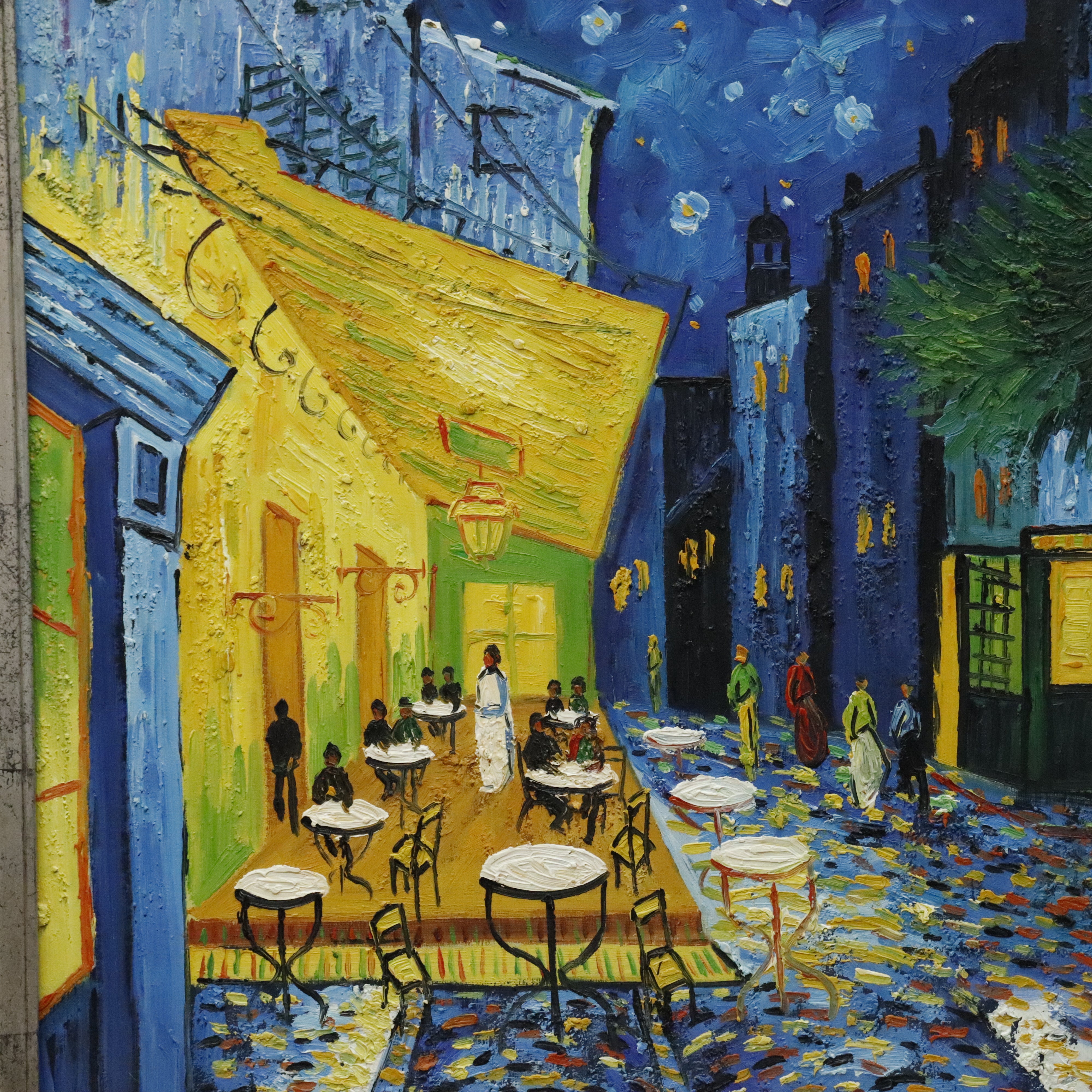 AW075:  After Vincent Van Gogh's 1888 "Cafe Terrace at Night" Oil on Canvas Painting