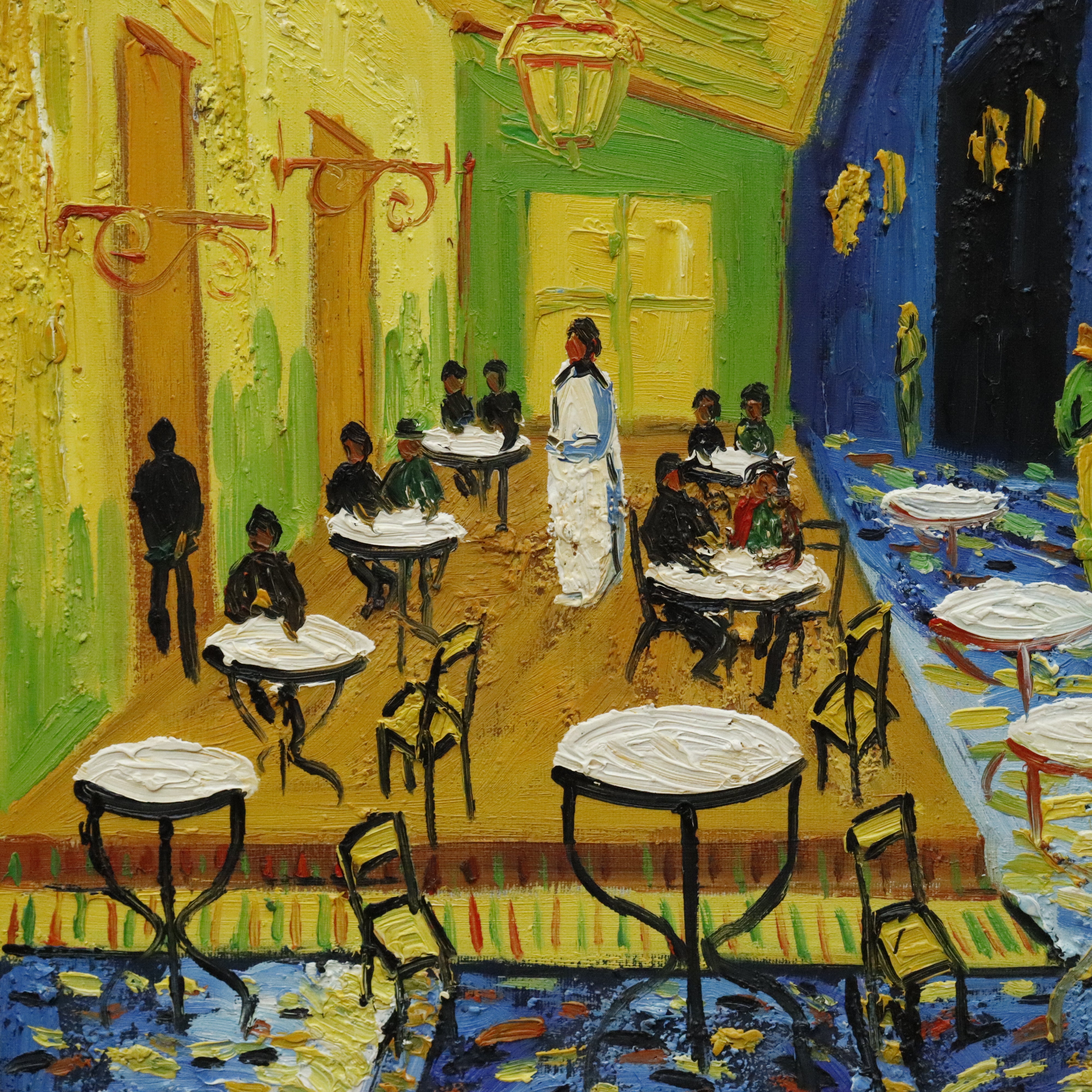 AW075:  After Vincent Van Gogh's 1888 "Cafe Terrace at Night" Oil on Canvas Painting