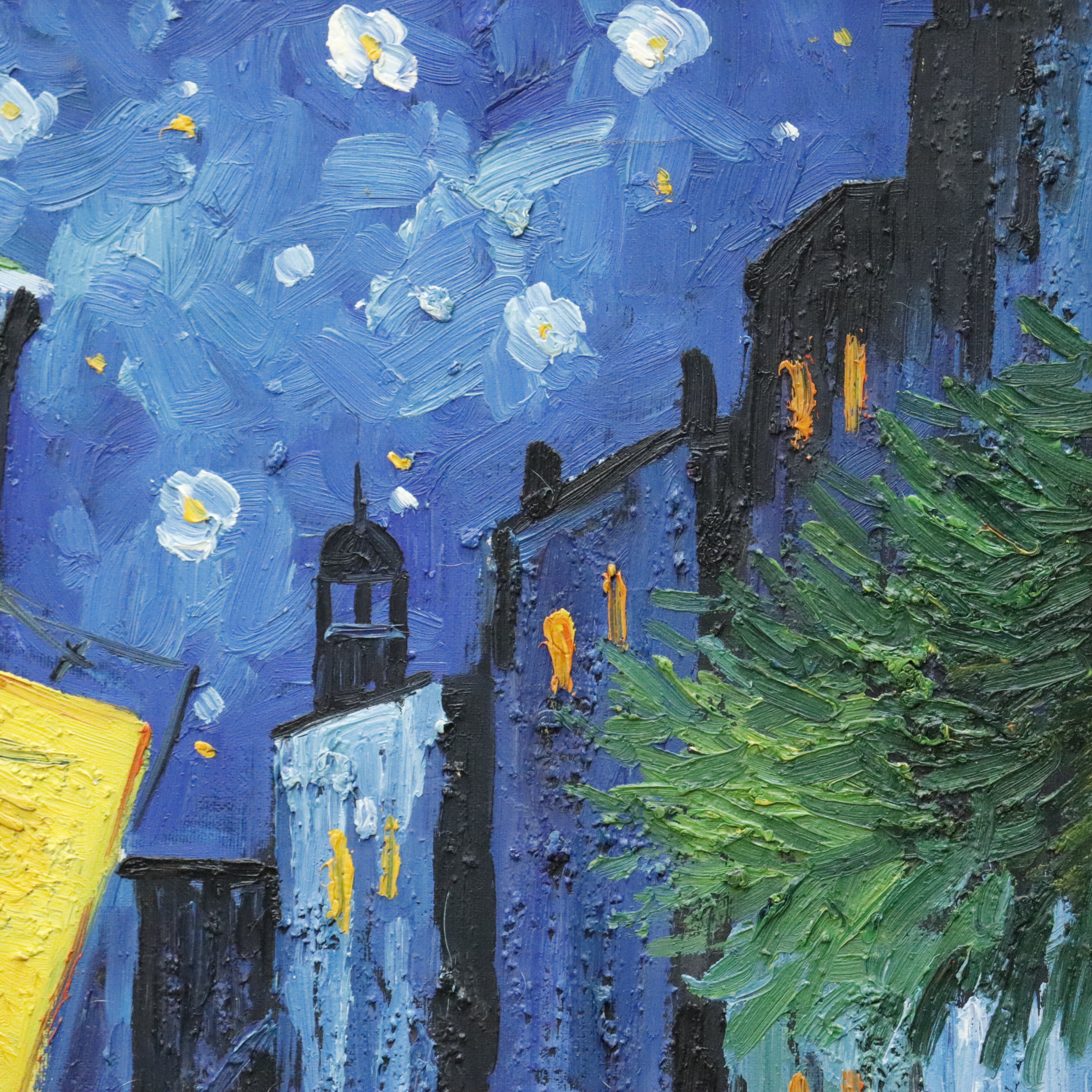 AW075:  After Vincent Van Gogh's 1888 "Cafe Terrace at Night" Oil on Canvas Painting