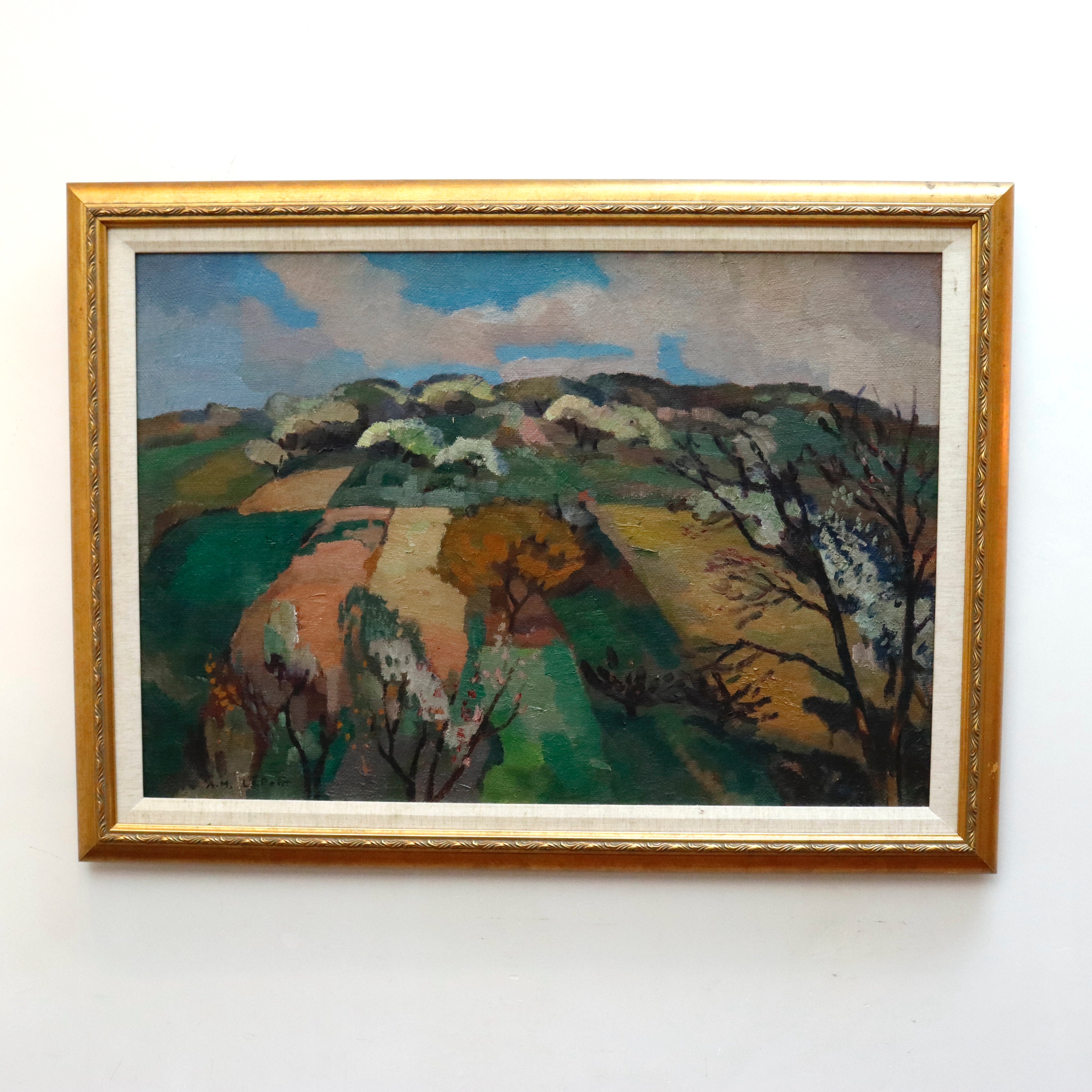 Alfred Marie Le Petit "Trees in a Landscape" Oil on Canvas Painting | Work of Man