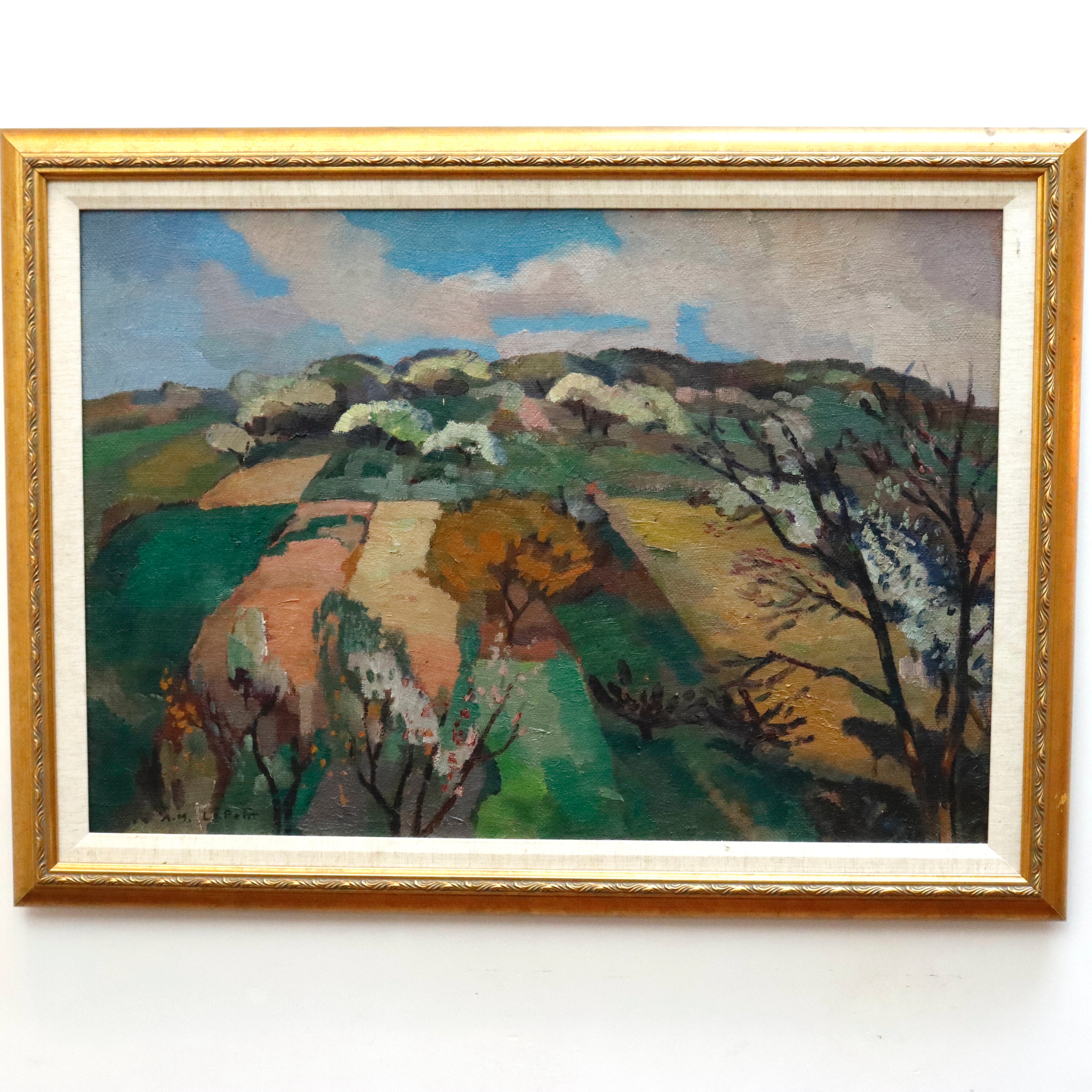 AW268: Alfred Marie Le Petit Trees in a Landscape Oil on Canvas Painting