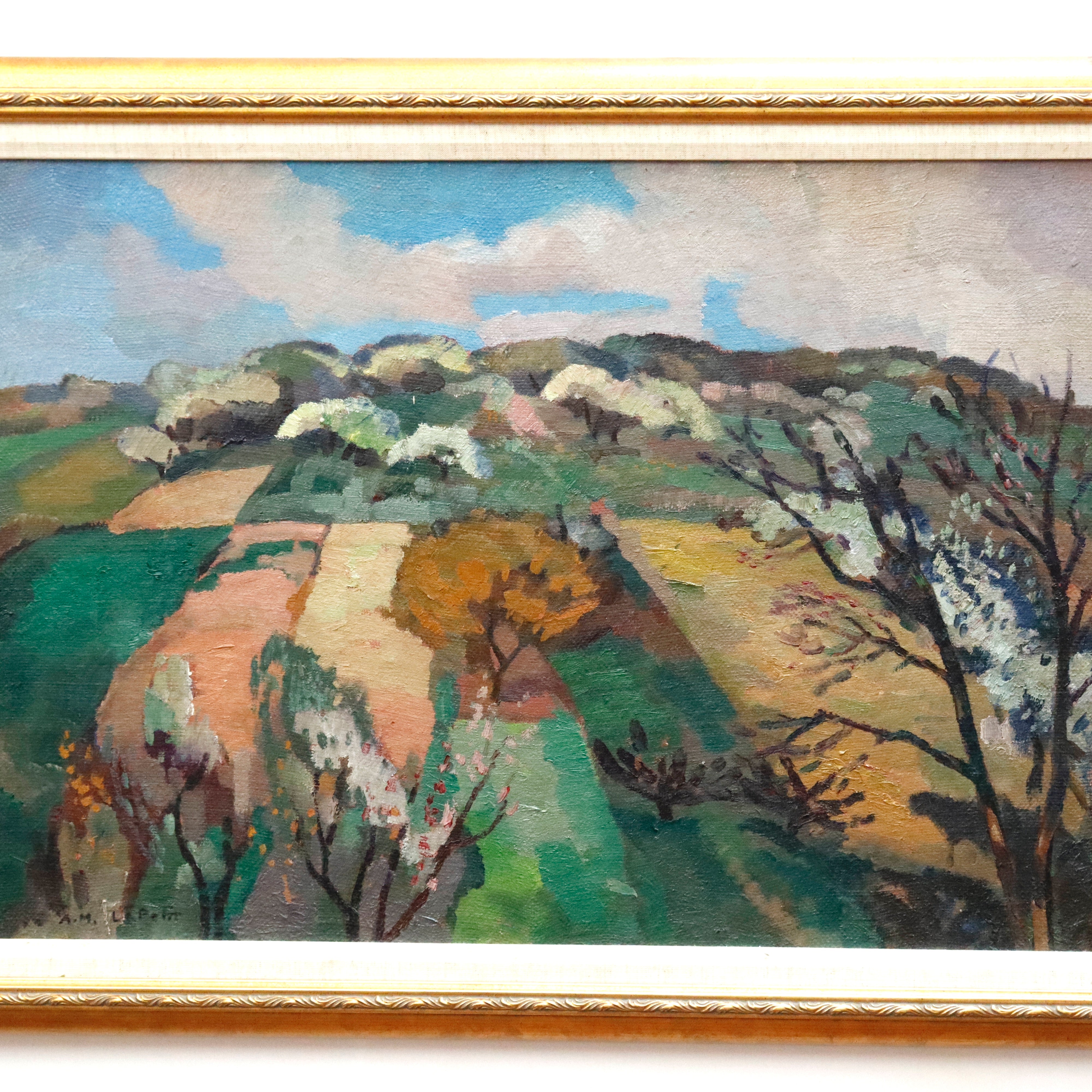 AW268: Alfred Marie Le Petit Trees in a Landscape Oil on Canvas Painting