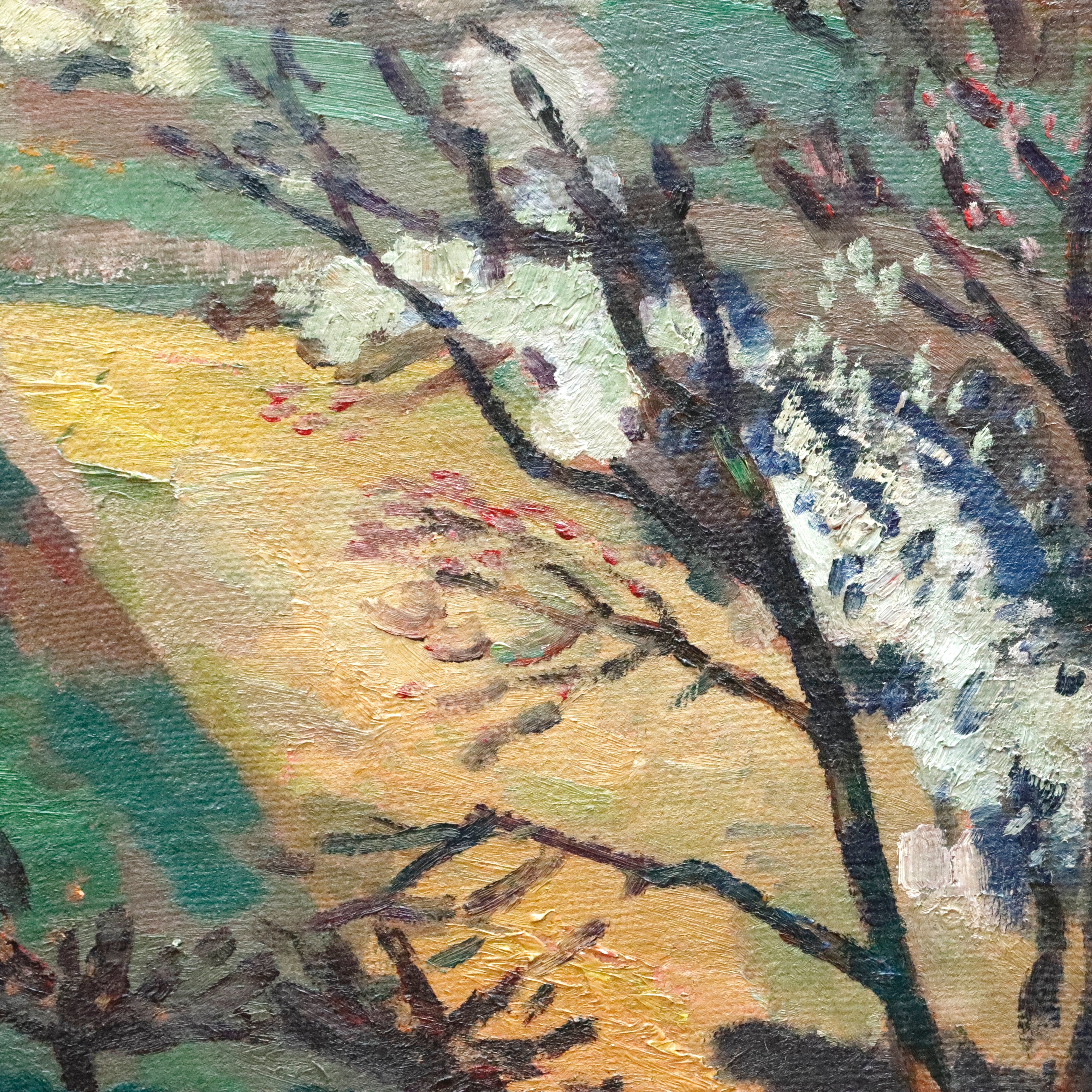 AW268: Alfred Marie Le Petit Trees in a Landscape Oil on Canvas Painting