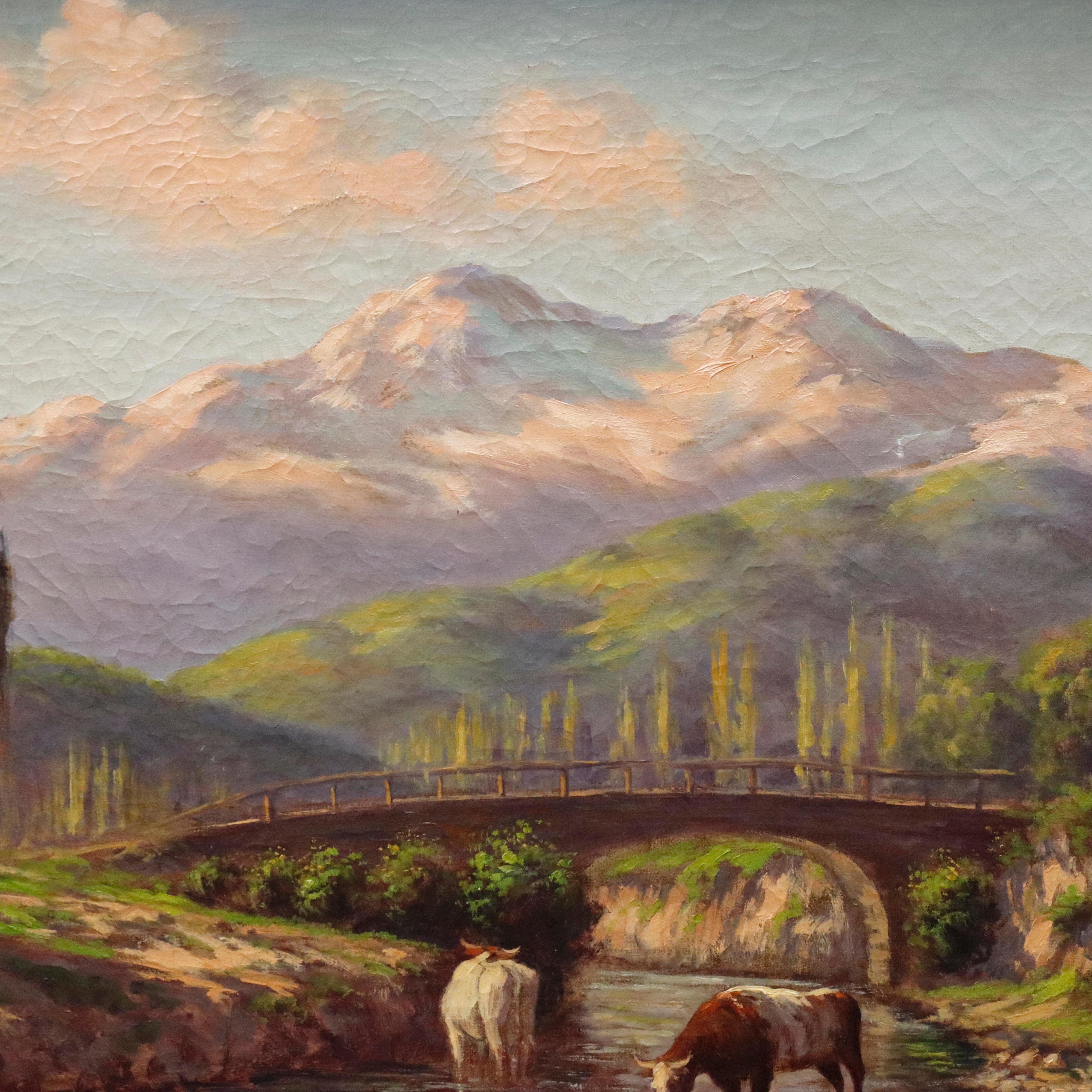 AW044: Alberto Lobos Aranquiz Chilean Artist Oil on Canvas Landscape Painting