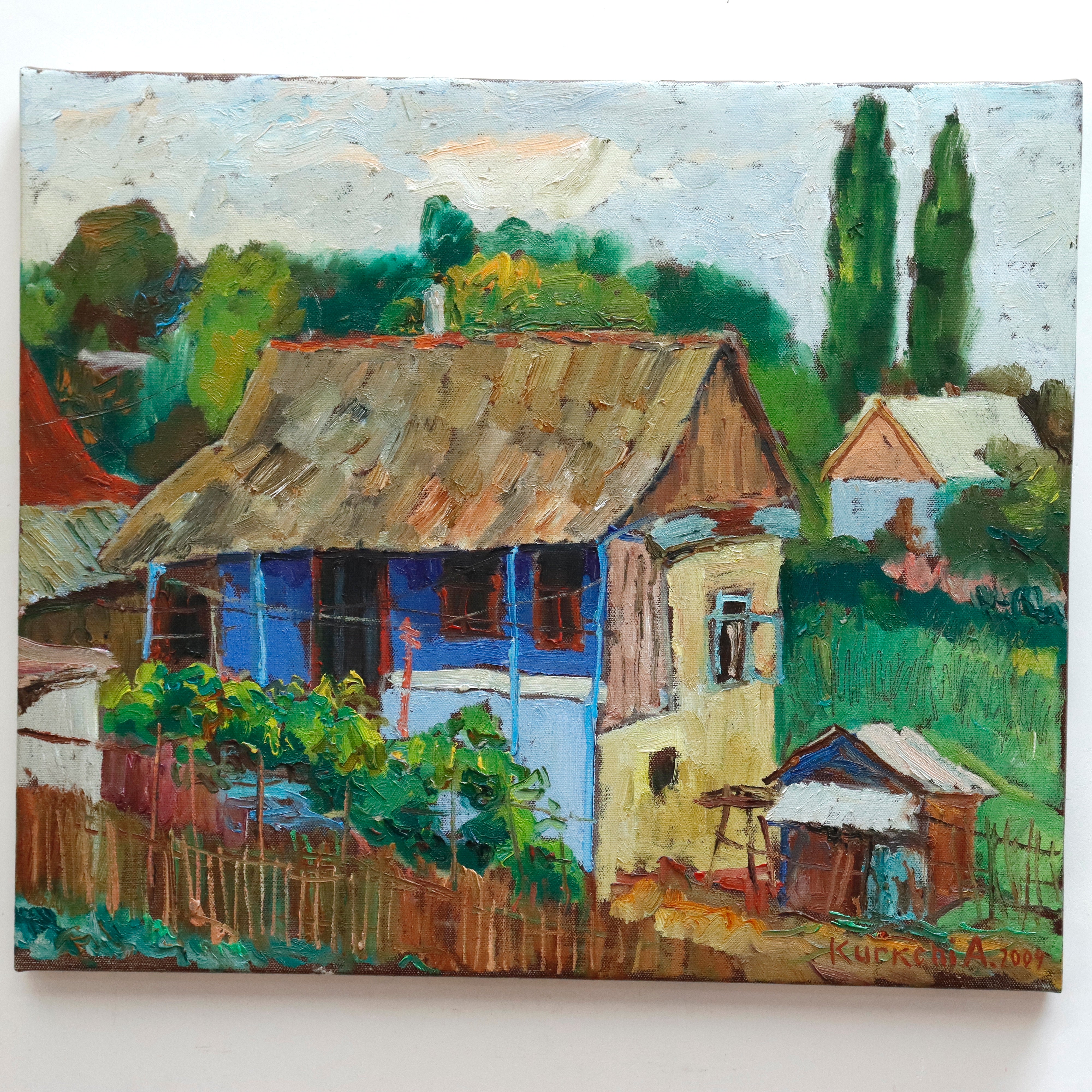AW951: Aleksandr Kurchi Ukrainian Impressionist Oil on Canvas Landscape Painting