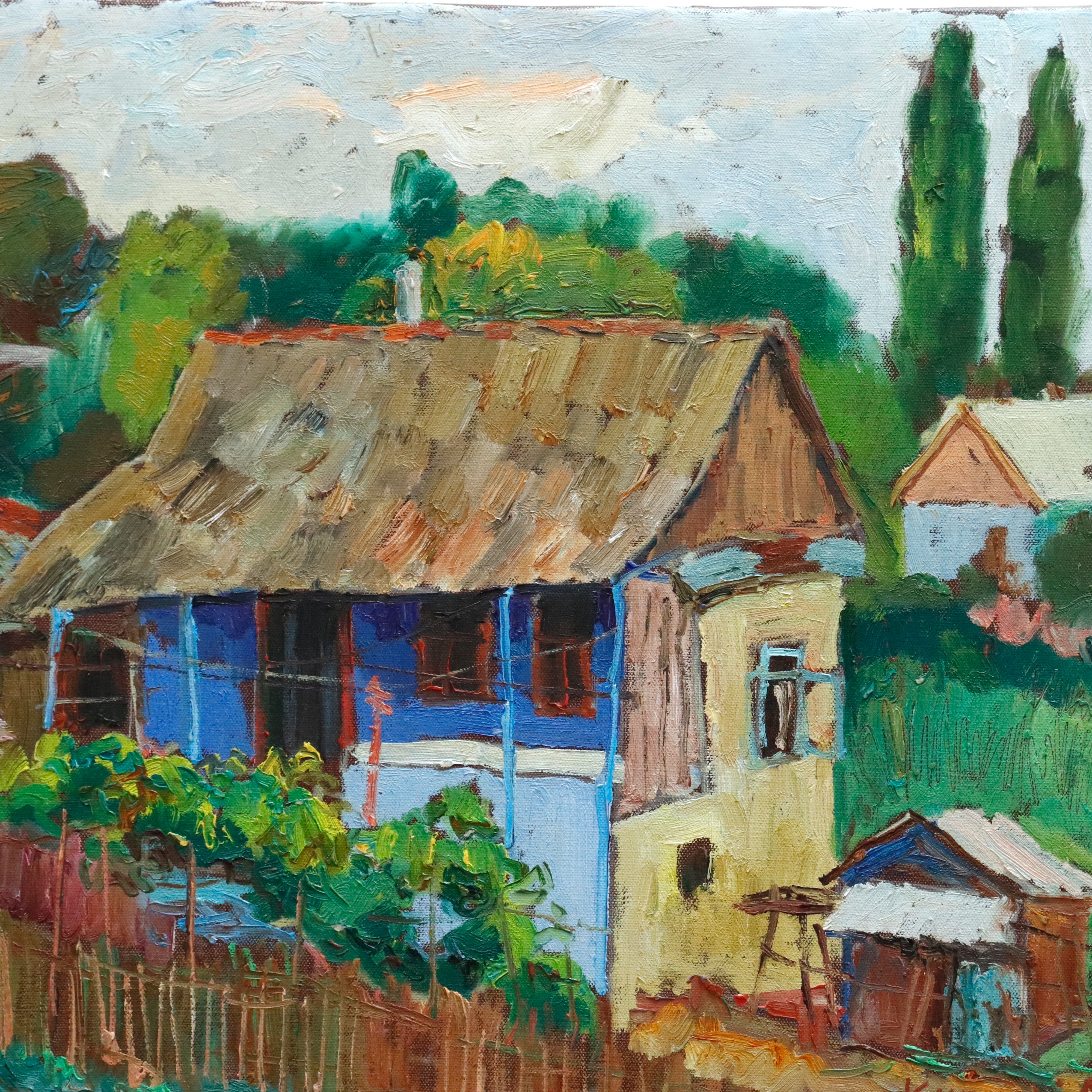 AW951: Aleksandr Kurchi Ukrainian Impressionist Oil on Canvas Landscape Painting