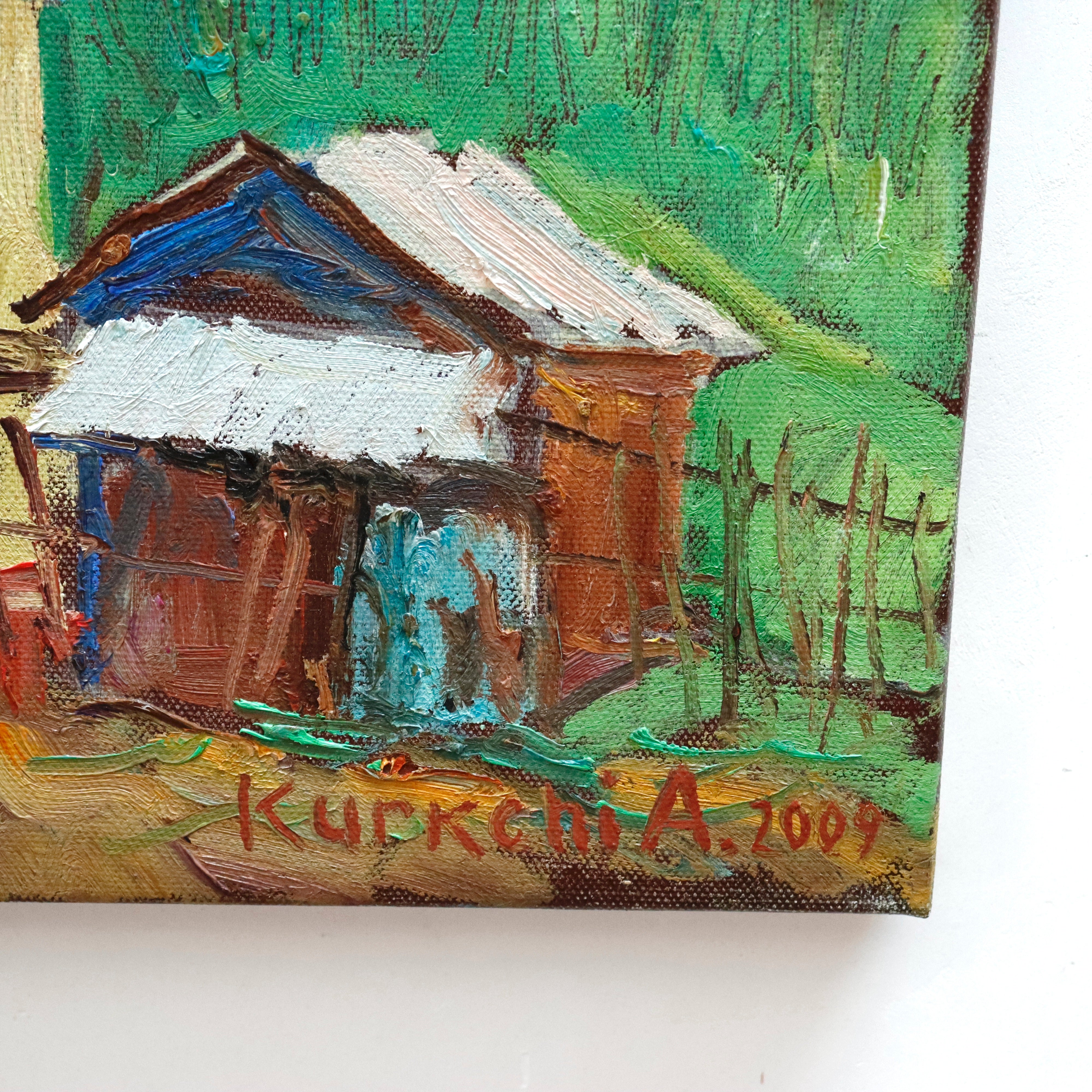 AW951: Aleksandr Kurchi Ukrainian Impressionist Oil on Canvas Landscape Painting