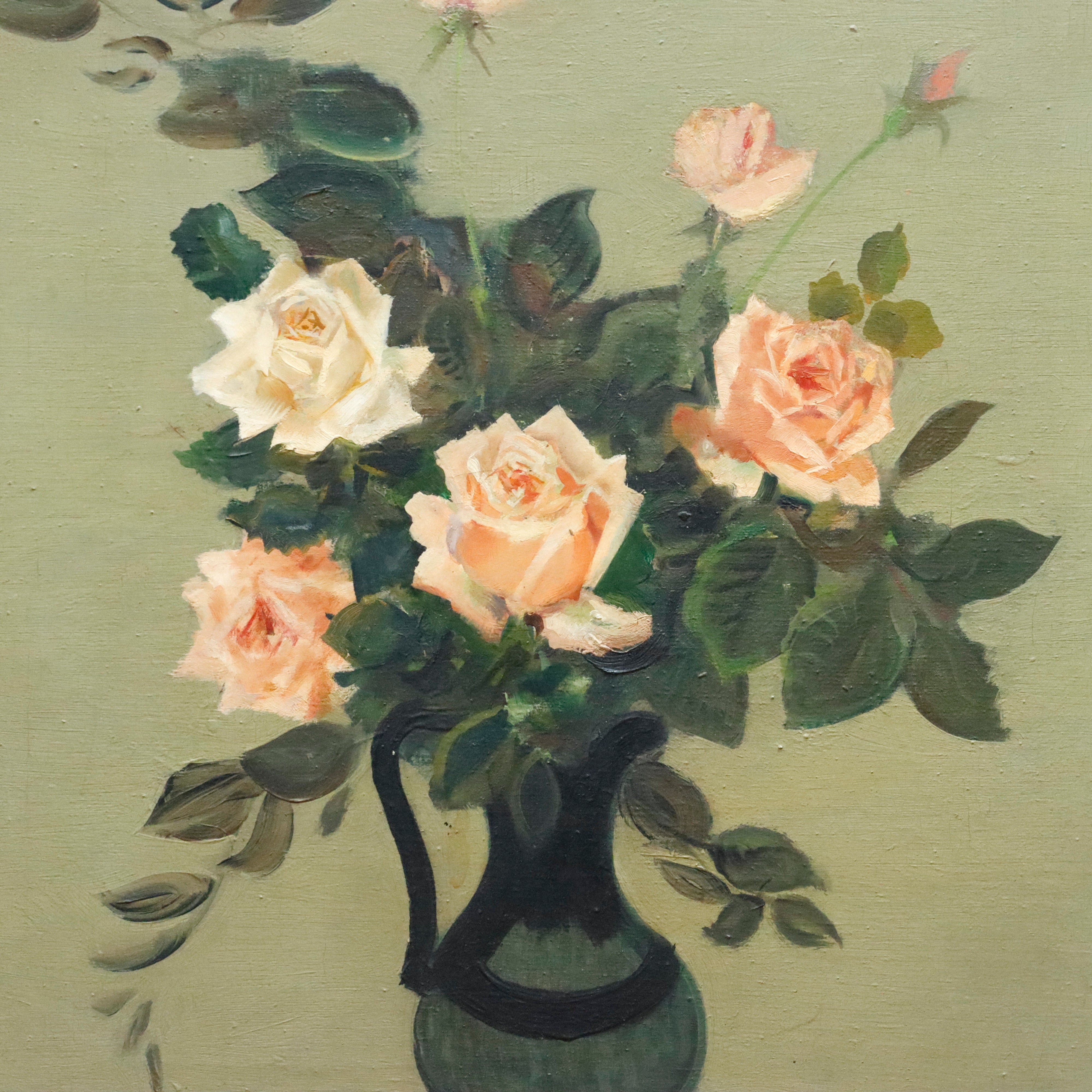 AW952: Modernist French Floral Still Life Oil on Canvas Painting