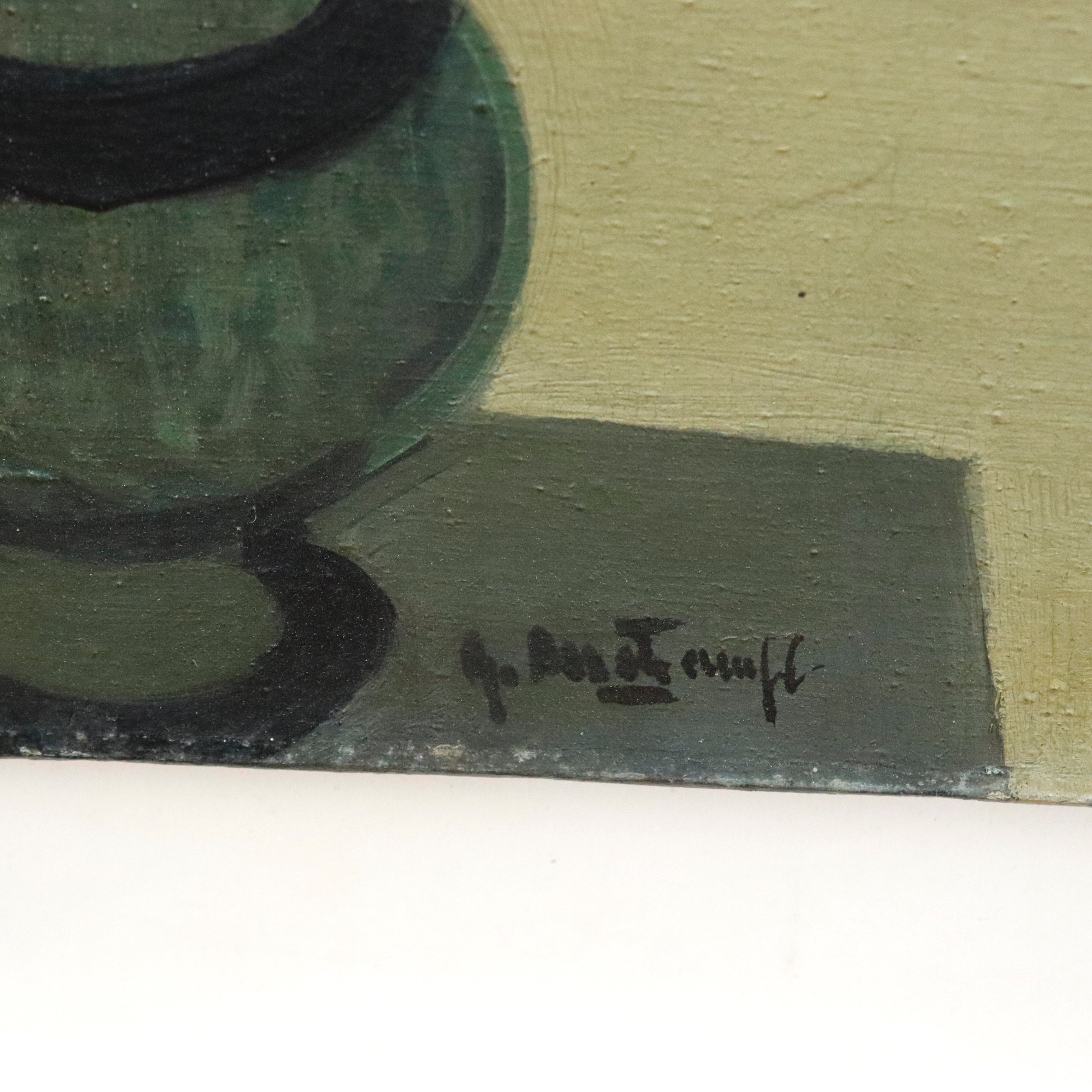 AW952: Modernist French Floral Still Life Oil on Canvas Painting