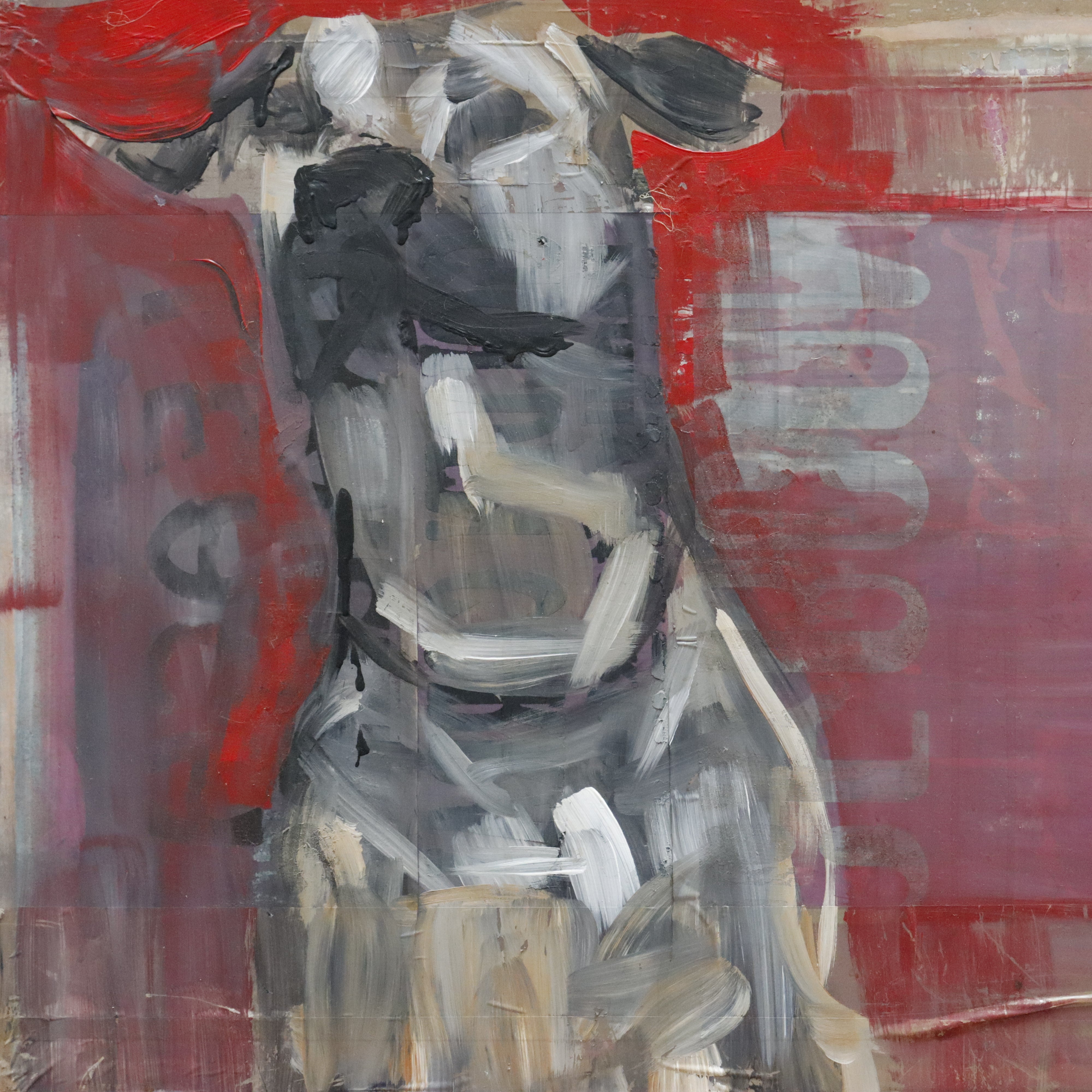 AW953: David Gant "Leroy" Portrait of a Dog Mixed Media