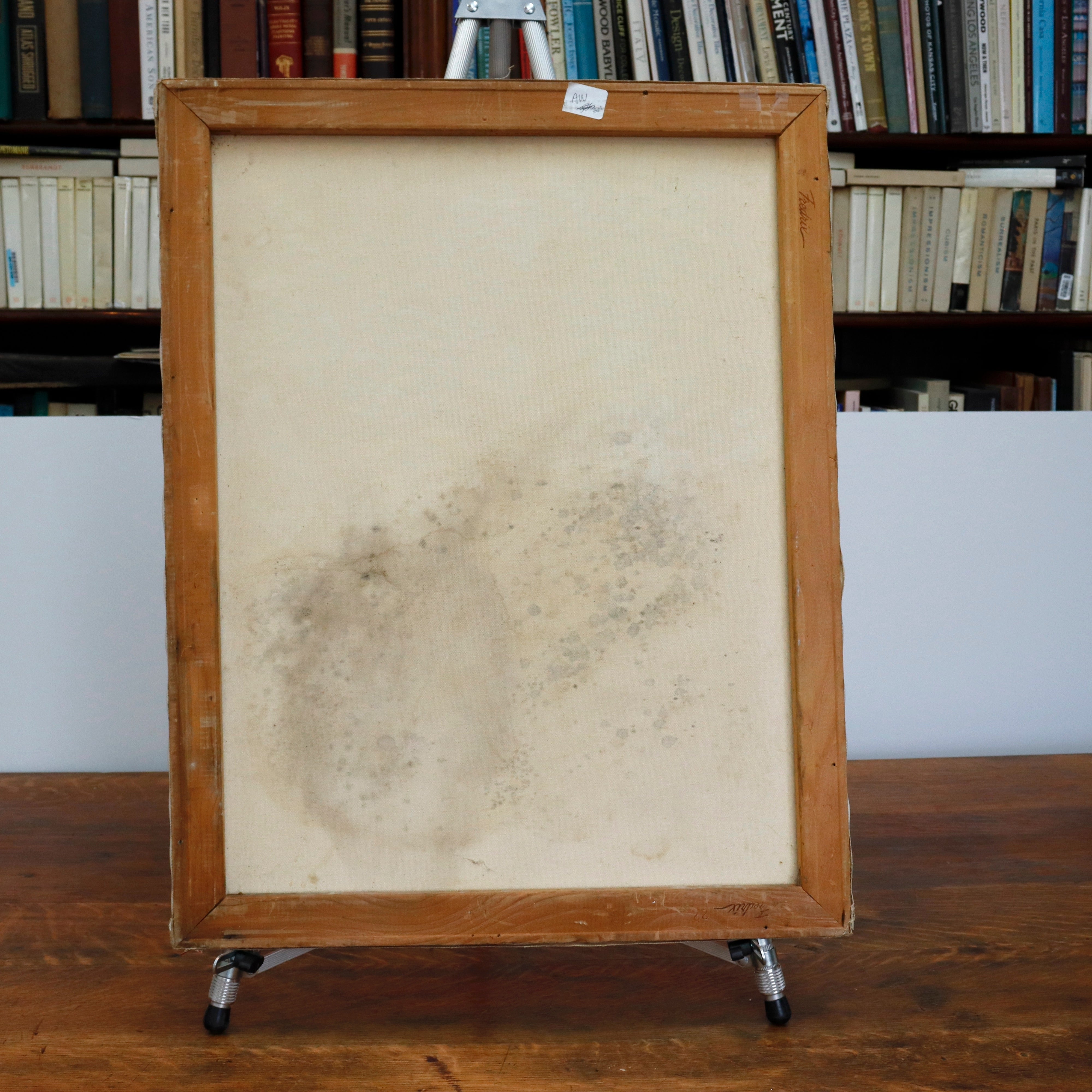 AW958: D. Walliamar Modernist floral Still Life Oil on Canvas Late 20th Century