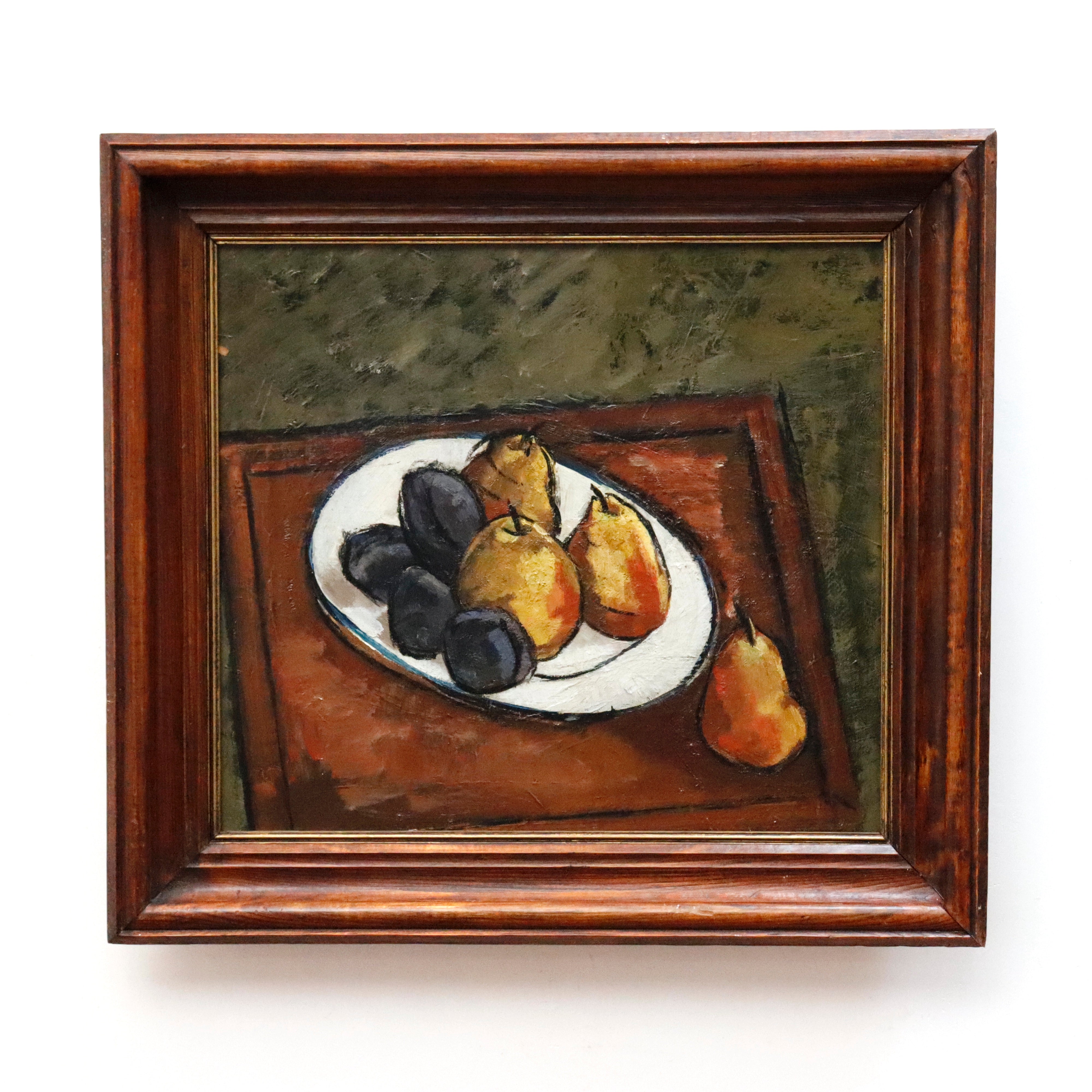 French Modernist Still Life Manner of Cezanne Early 20th Century Oil on Canvas Painting | Work of Man
