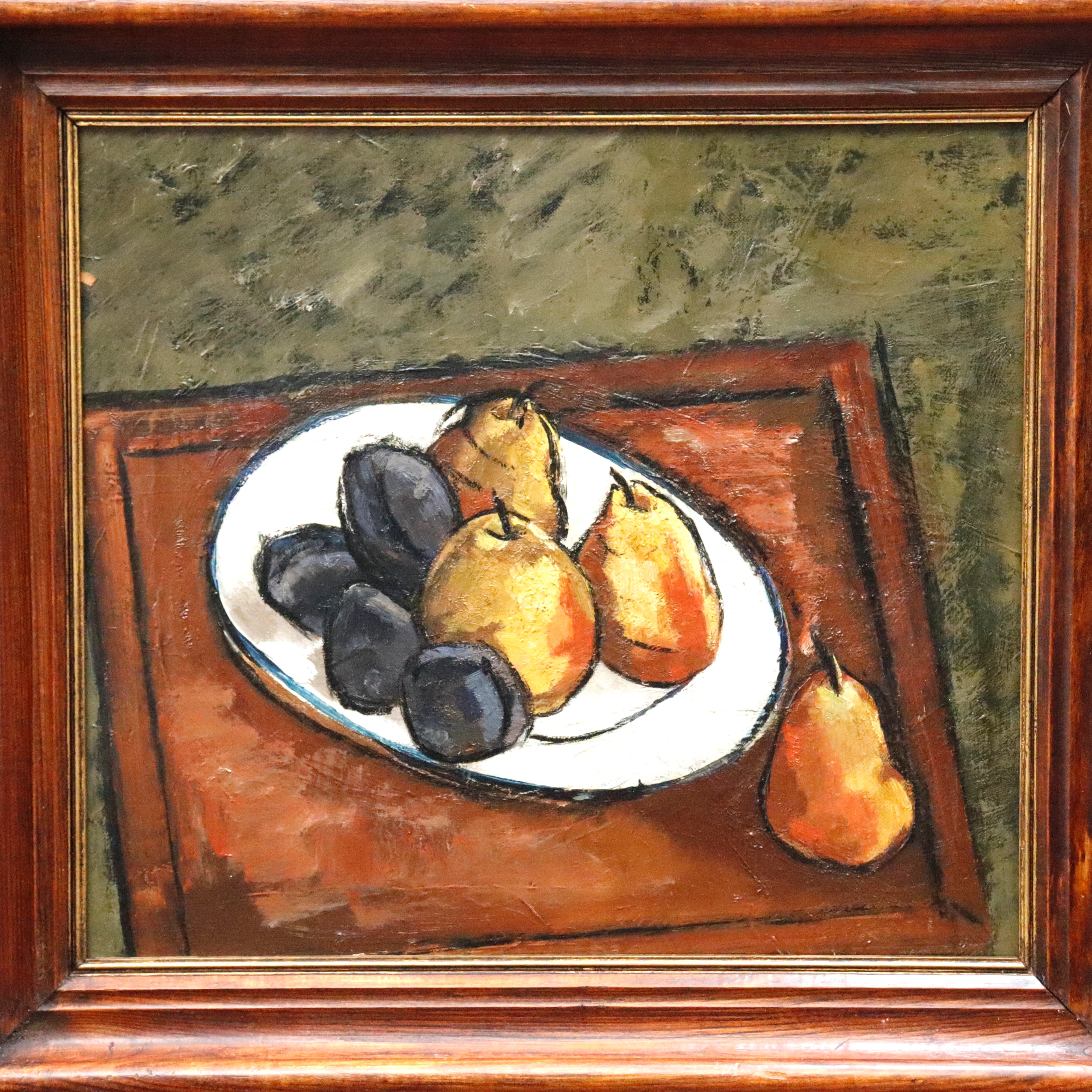 AW959: French Modernist Still Life Manner of Cezanne Early 20th Century Oil on Canvas Painting