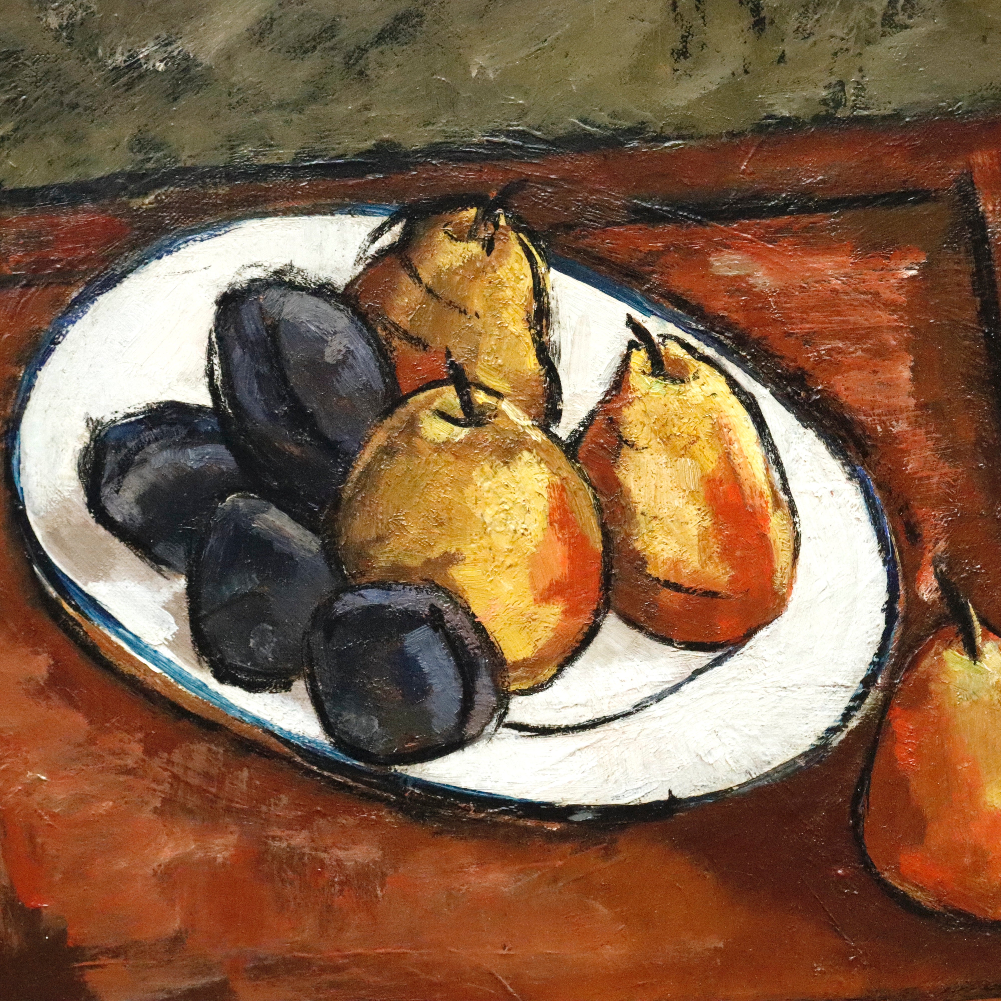 AW959: French Modernist Still Life Manner of Cezanne Early 20th Century Oil on Canvas Painting