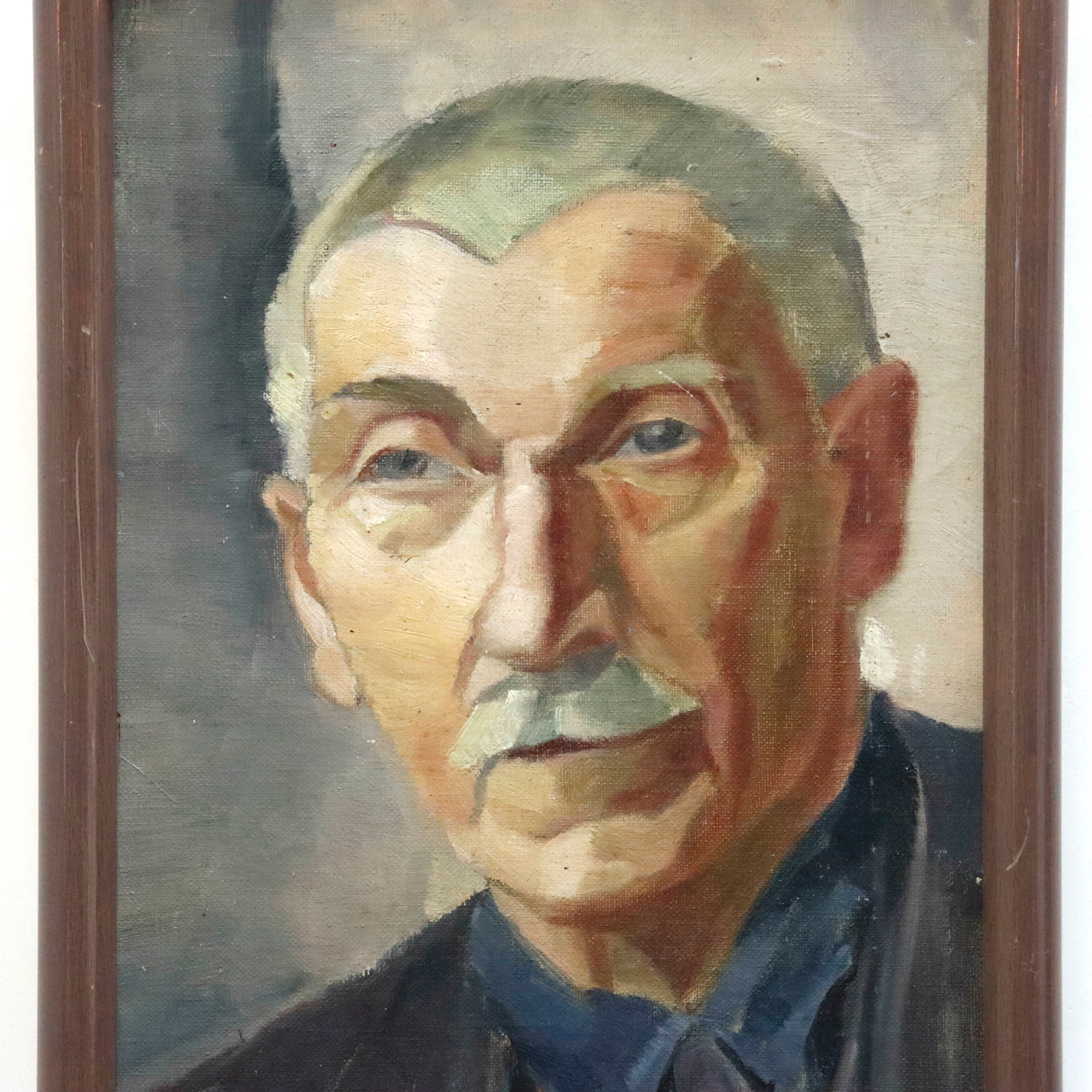 AW948: Mid Century Portrait of a Gentleman Oil on Canvas Painting